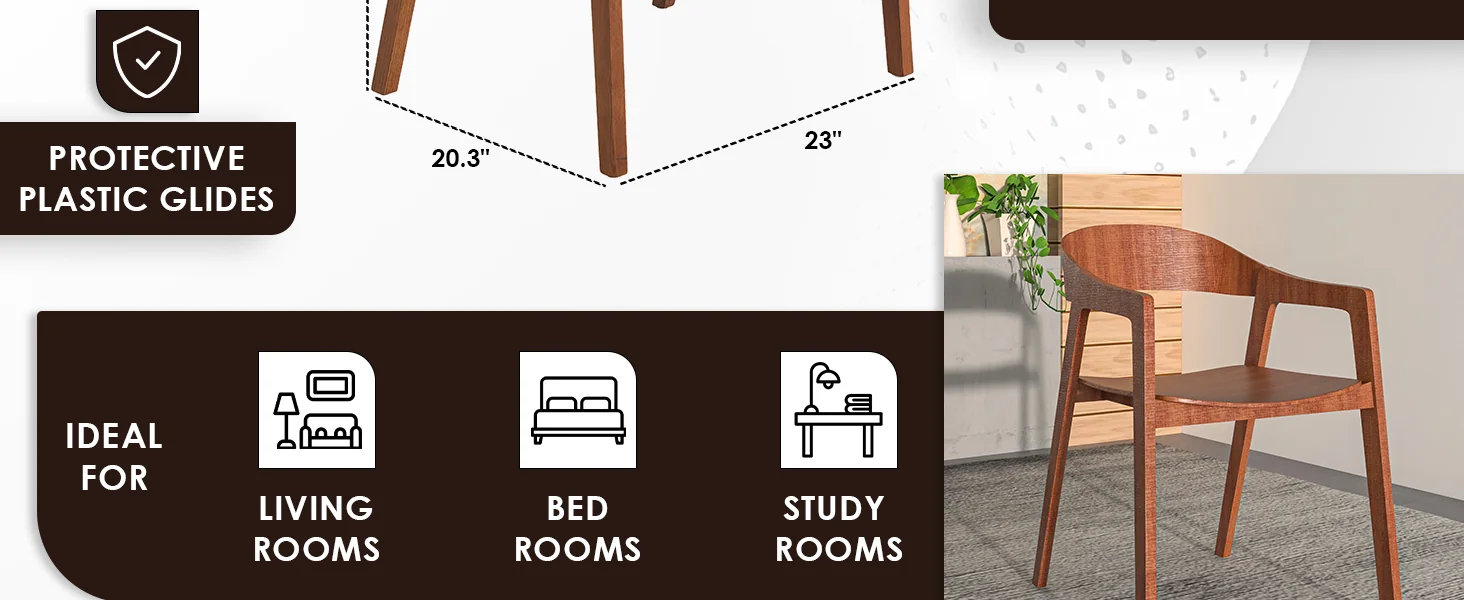 Rivo Collection Elegant Dining Chair in Dark Natural Wood