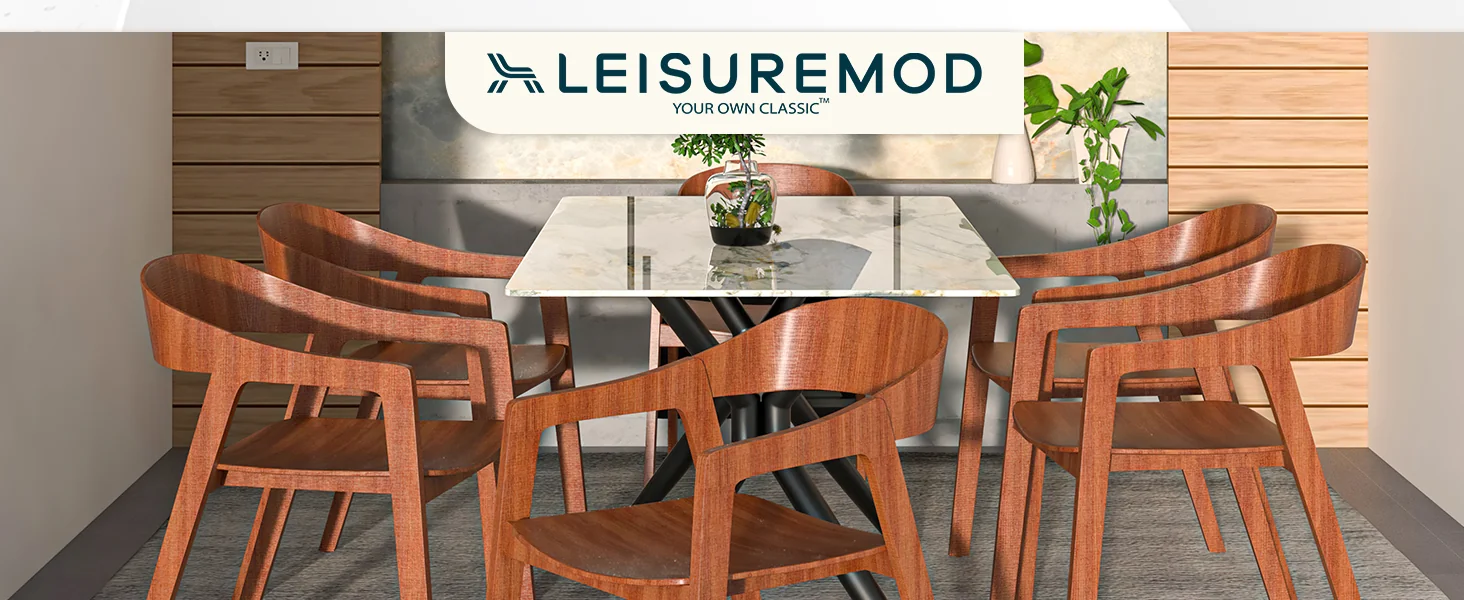 Rivo Collection Elegant Dining Chair in Dark Natural Wood - Set of 2