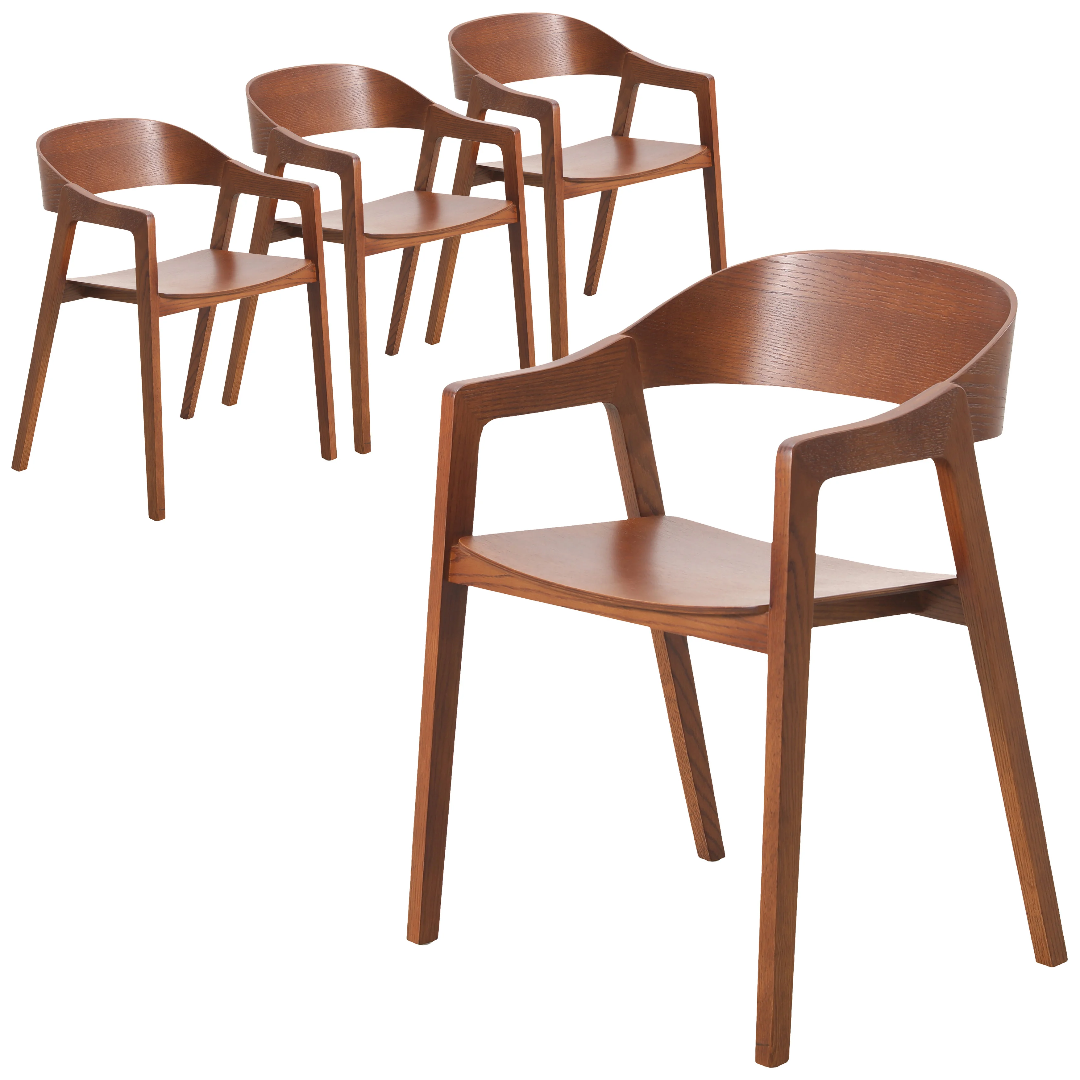 Rivo Collection Elegant Dining Chair in Dark Natural Wood