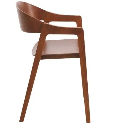 Rivo Collection Elegant Dining Chair in Dark Natural Wood