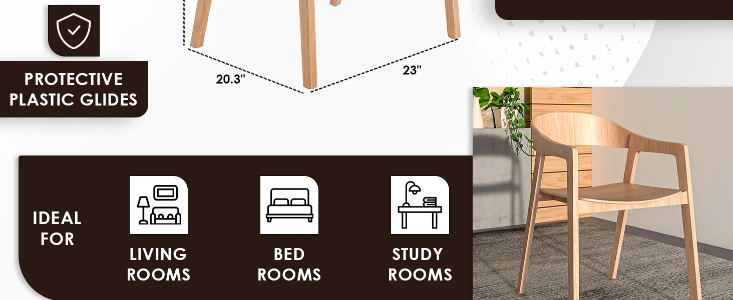 Rivo Collection Elegant Dining Chair in Natural Wood