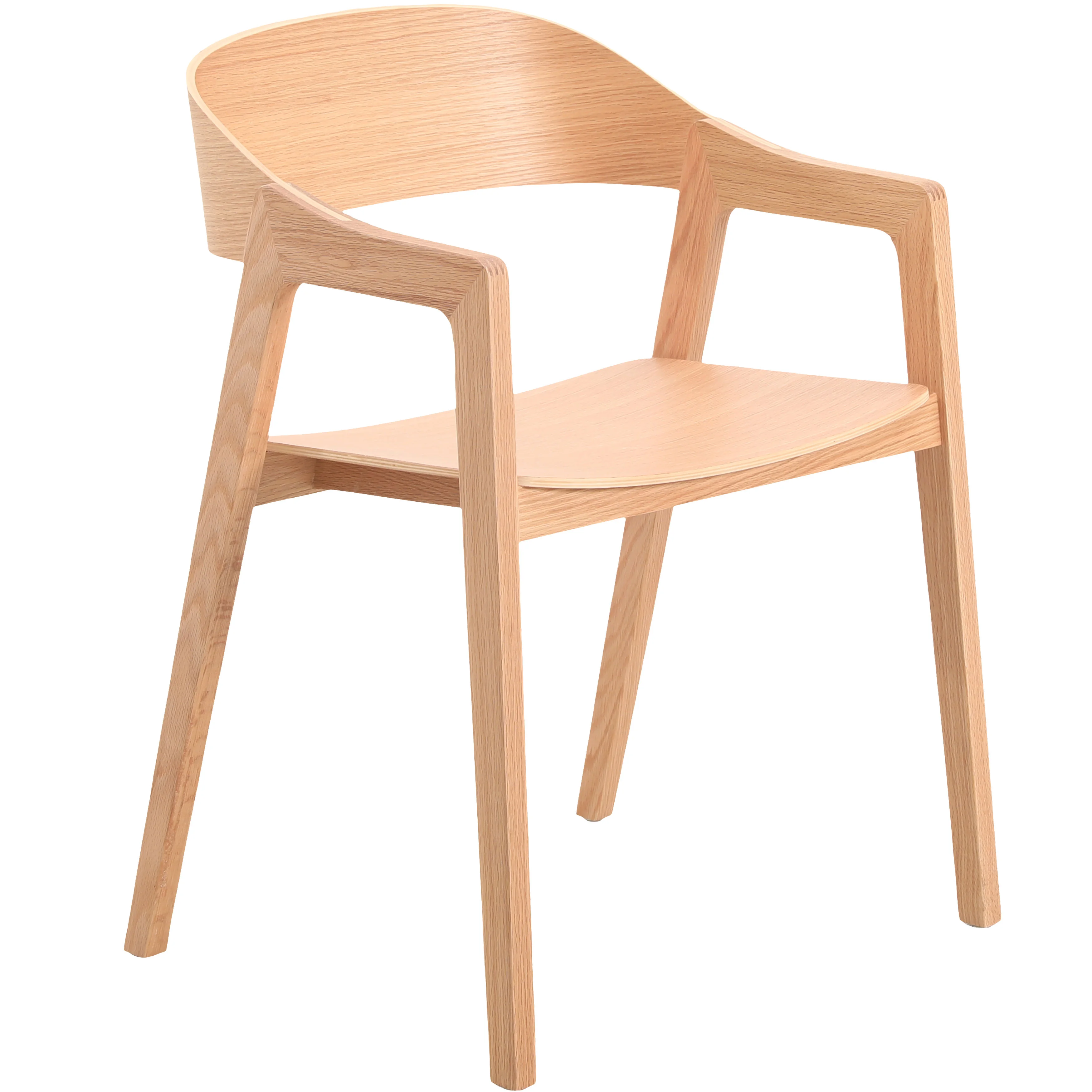 Rivo Collection Elegant Dining Chair in Natural Wood - Set of 2