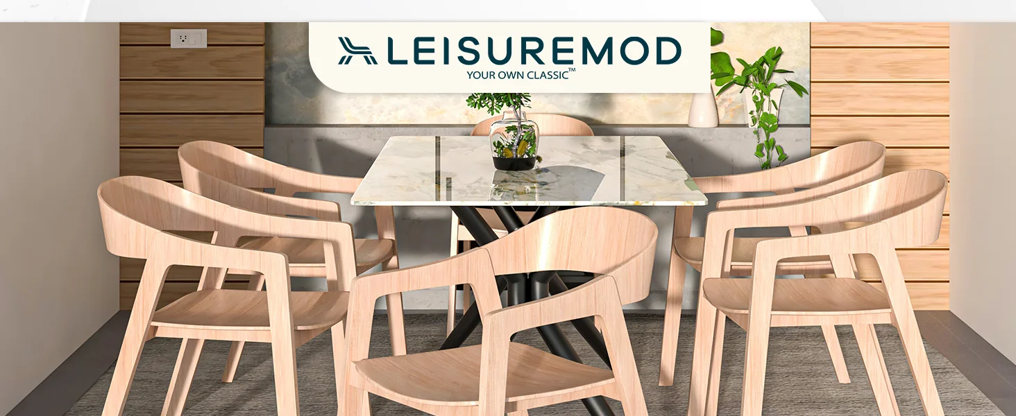 Rivo Collection Elegant Dining Chair in Natural Wood - Set of 2