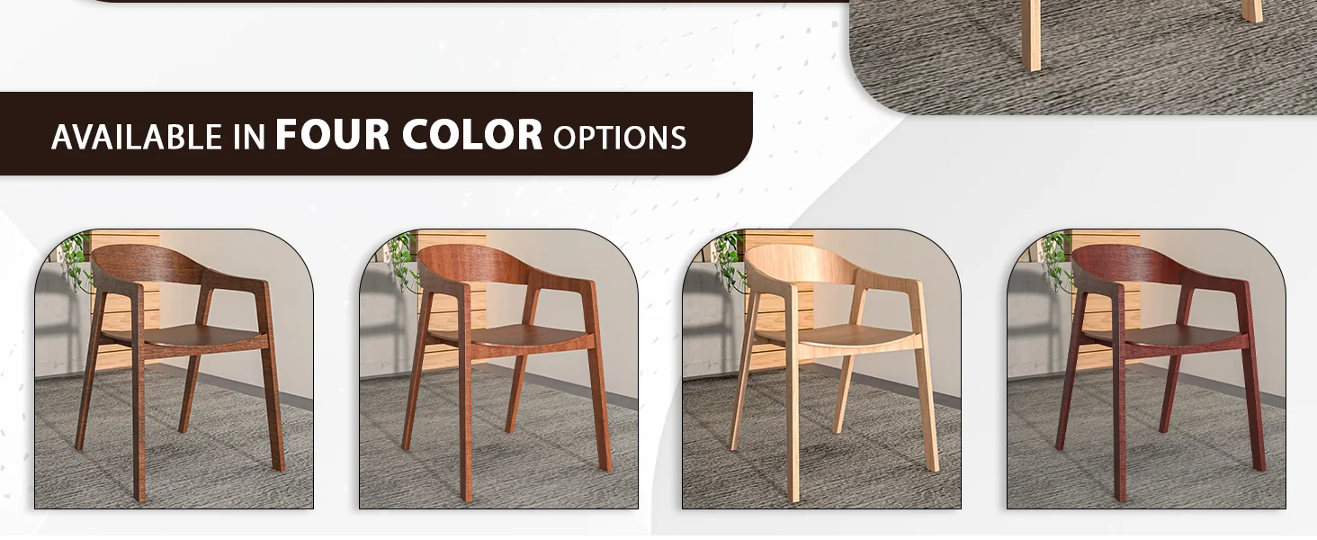 Rivo Collection Elegant Dining Chair in Natural Wood - Set of 2