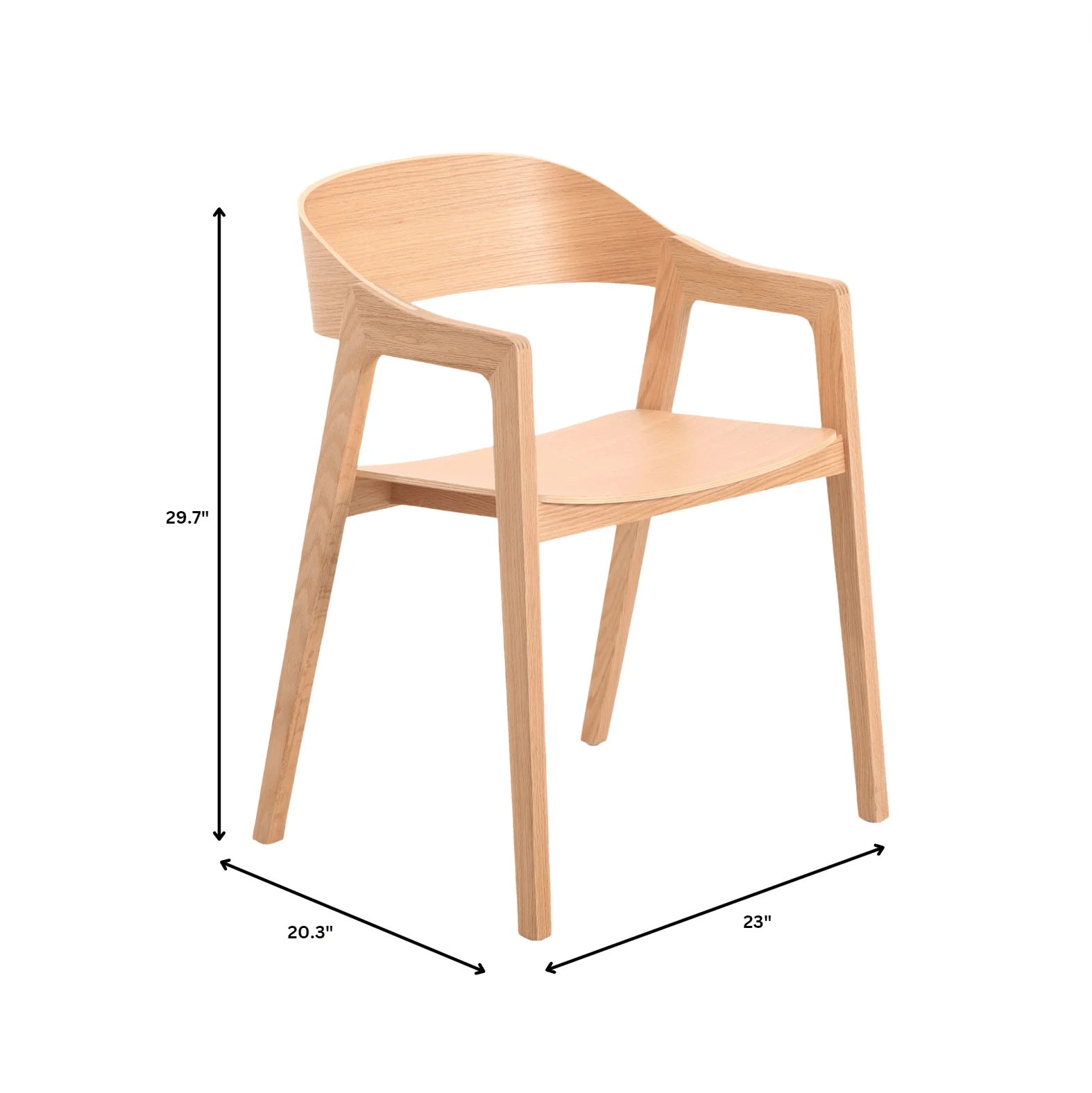 Rivo Collection Elegant Dining Chair in Natural Wood