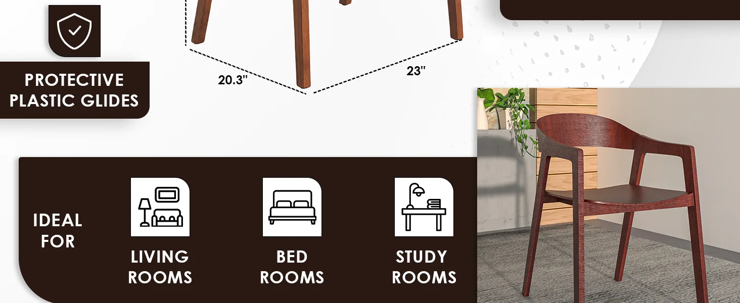 Rivo Collection Elegant Dining Chair in Dark Brown Wood