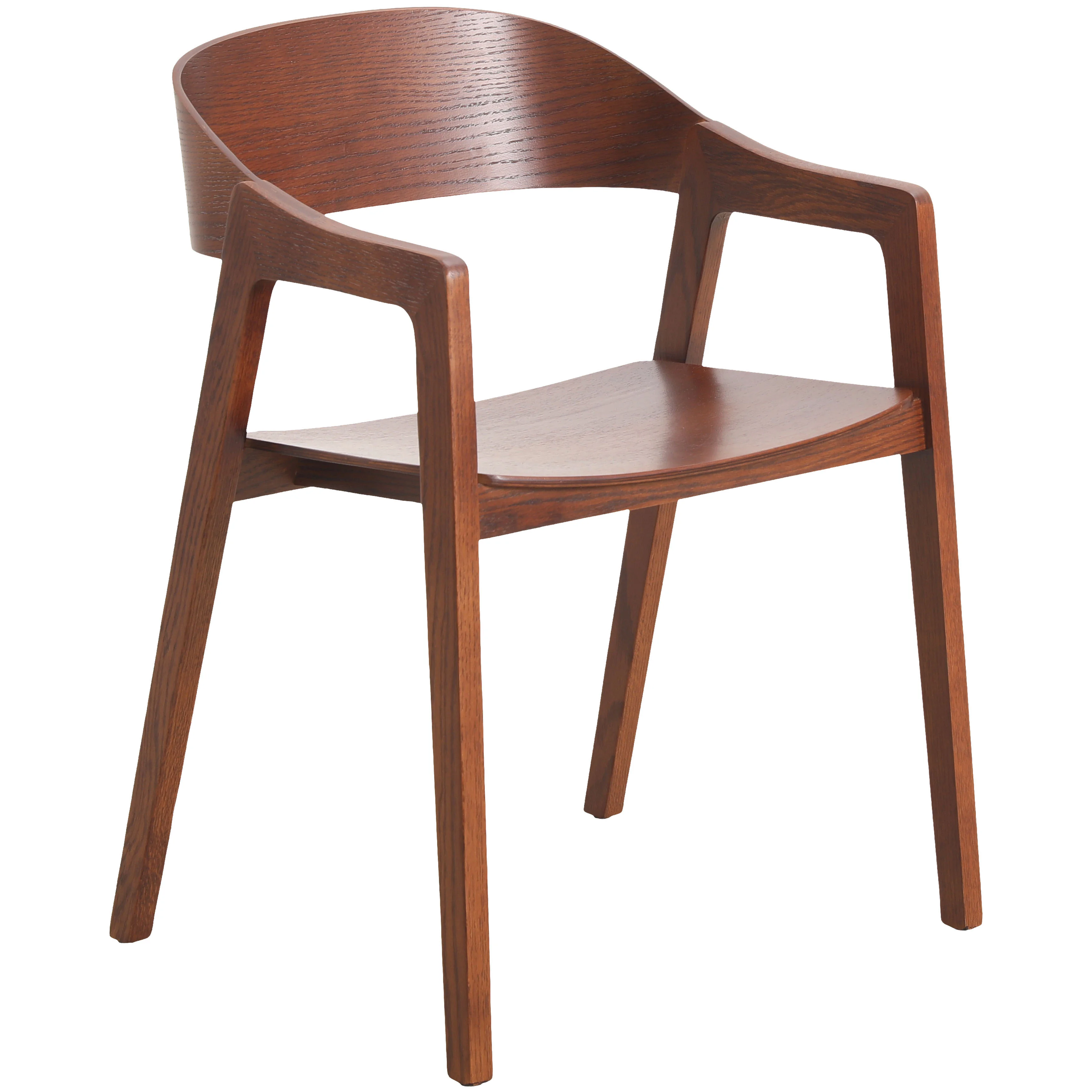 Rivo Collection Elegant Dining Chair in Dark Brown Wood - Set of 2