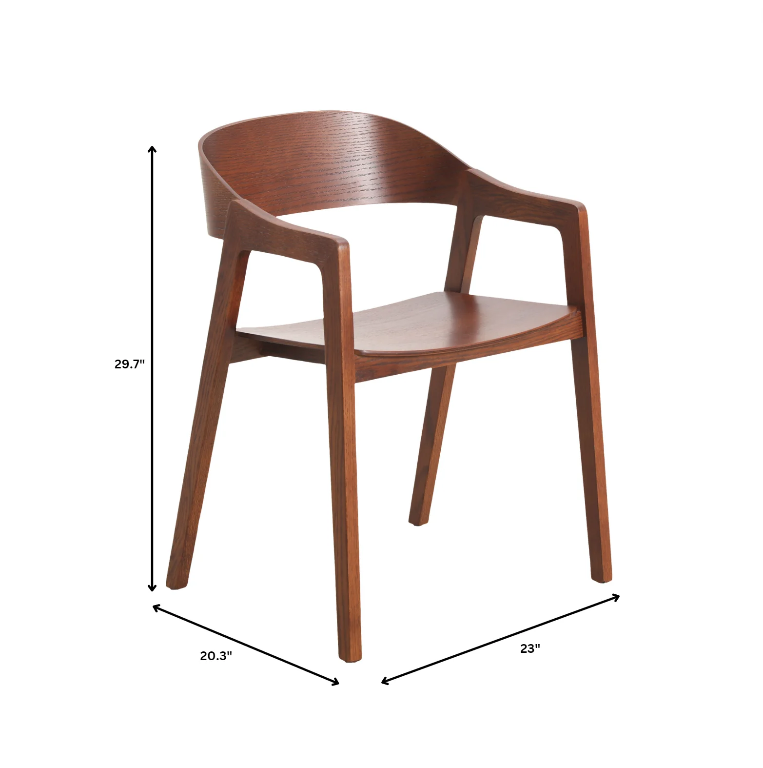 Rivo Collection Elegant Dining Chair in Dark Brown Wood - Set of 2