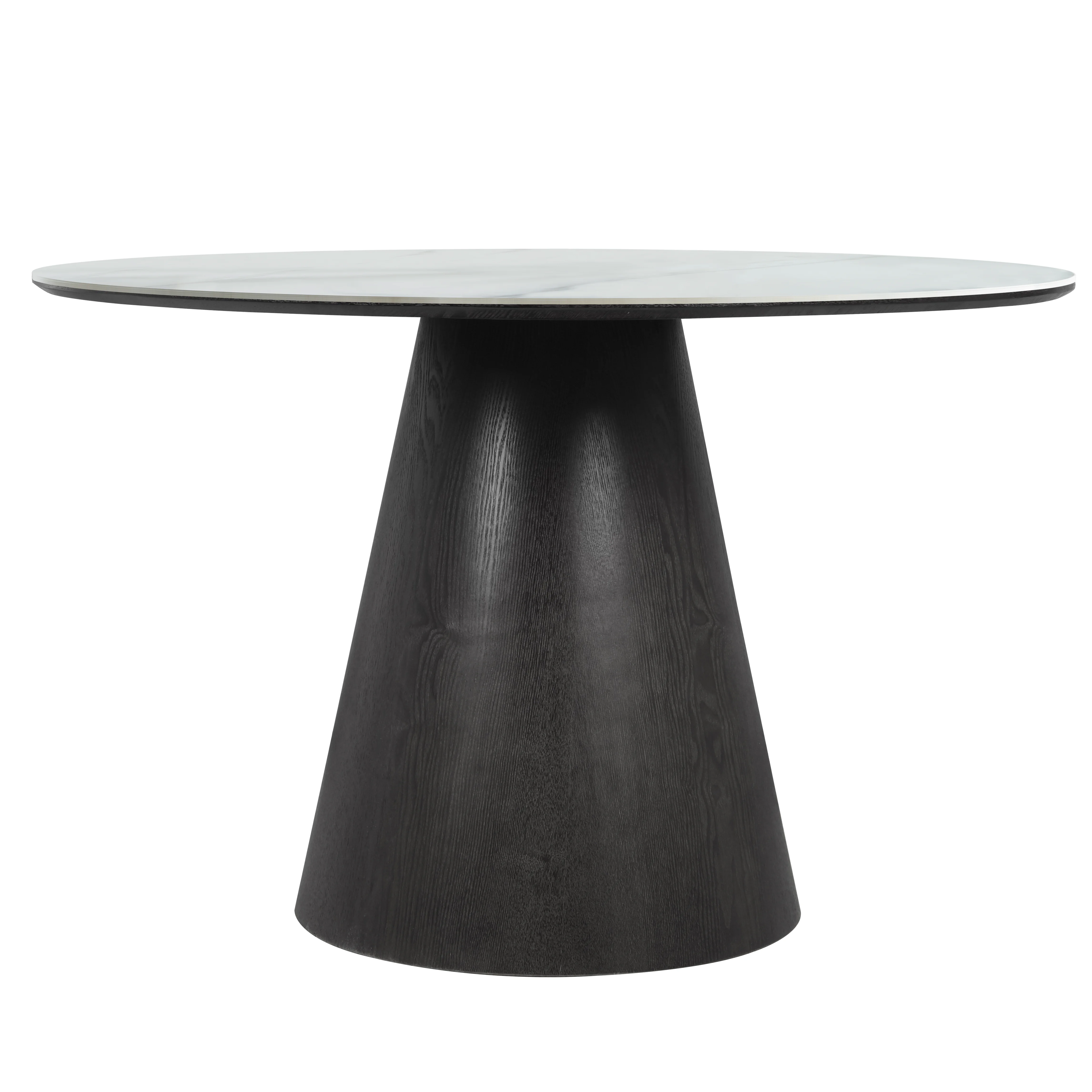 Riven Collection Modern Wooden 48" round dining table in black