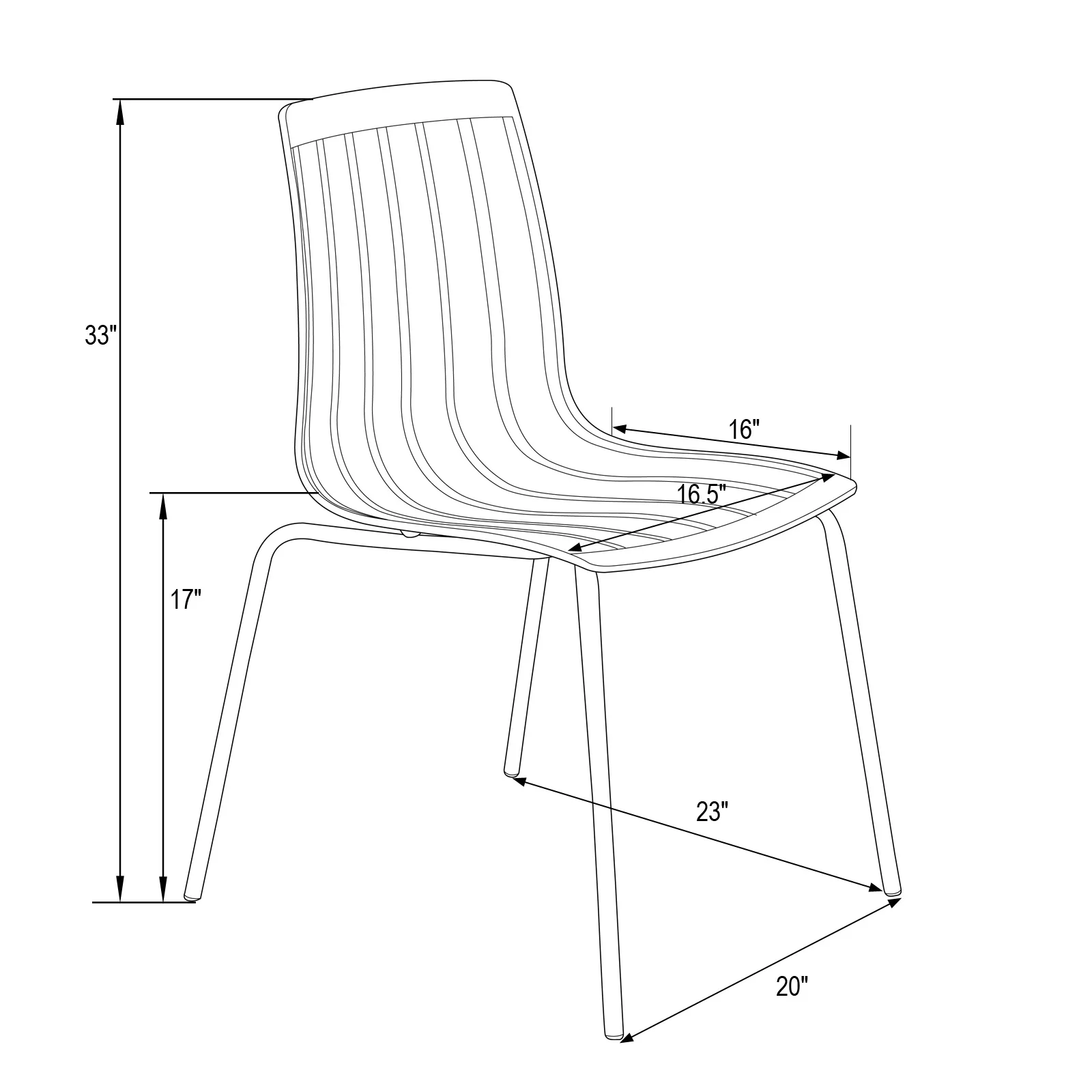 Ralph Plastic Dining Chair with Chrome Legs