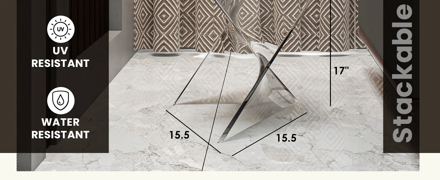 Randolph Modern Accent Side Table Indoor and Outdoor Use Clear