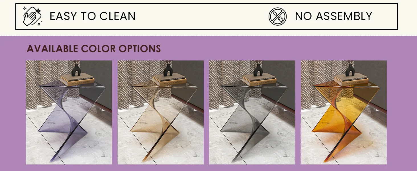 Randolph Modern Accent Side Table Indoor and Outdoor Use Clear Set of 4