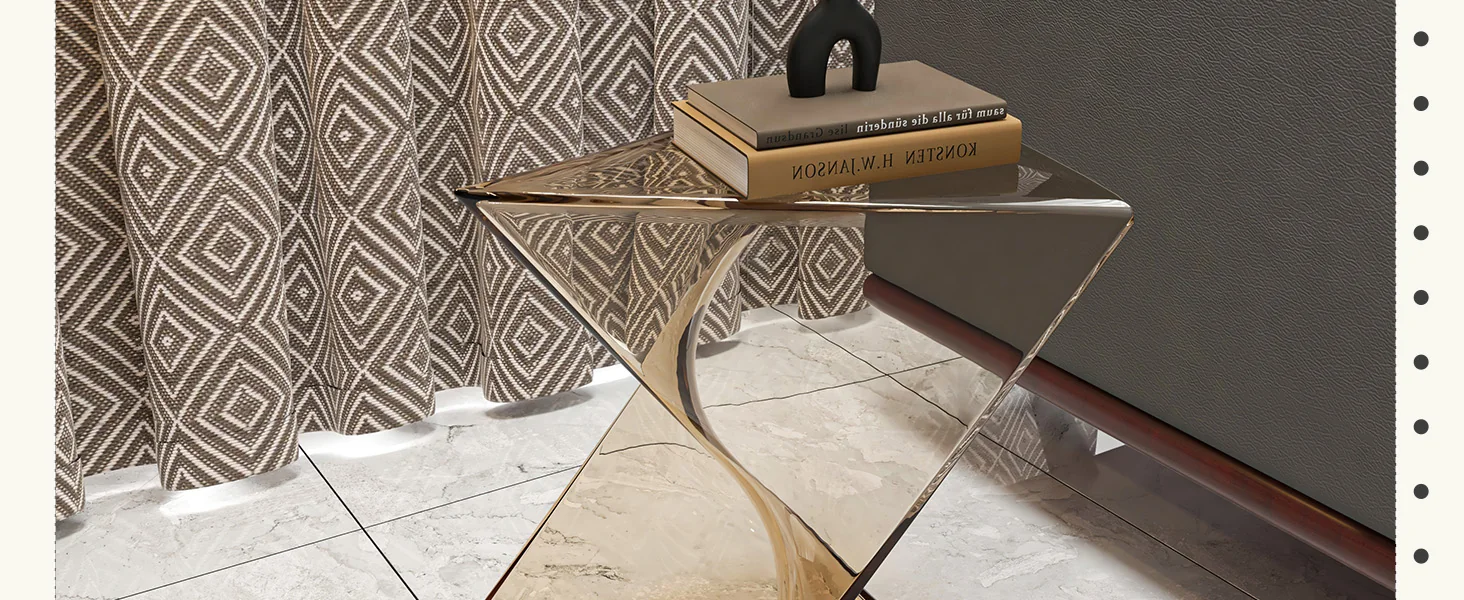 Randolph Modern Accent Side Table Indoor and Outdoor Use Transparant Amber Set of 2