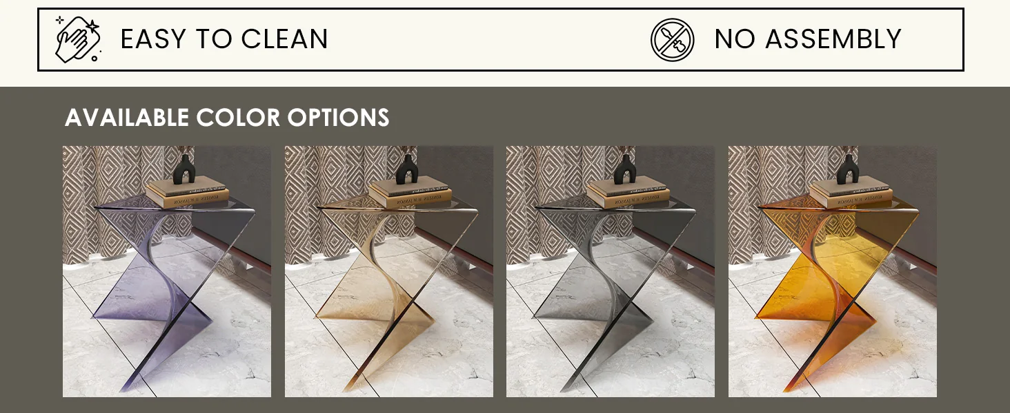 Randolph Modern Accent Side Table Indoor and Outdoor Use Smoke Color