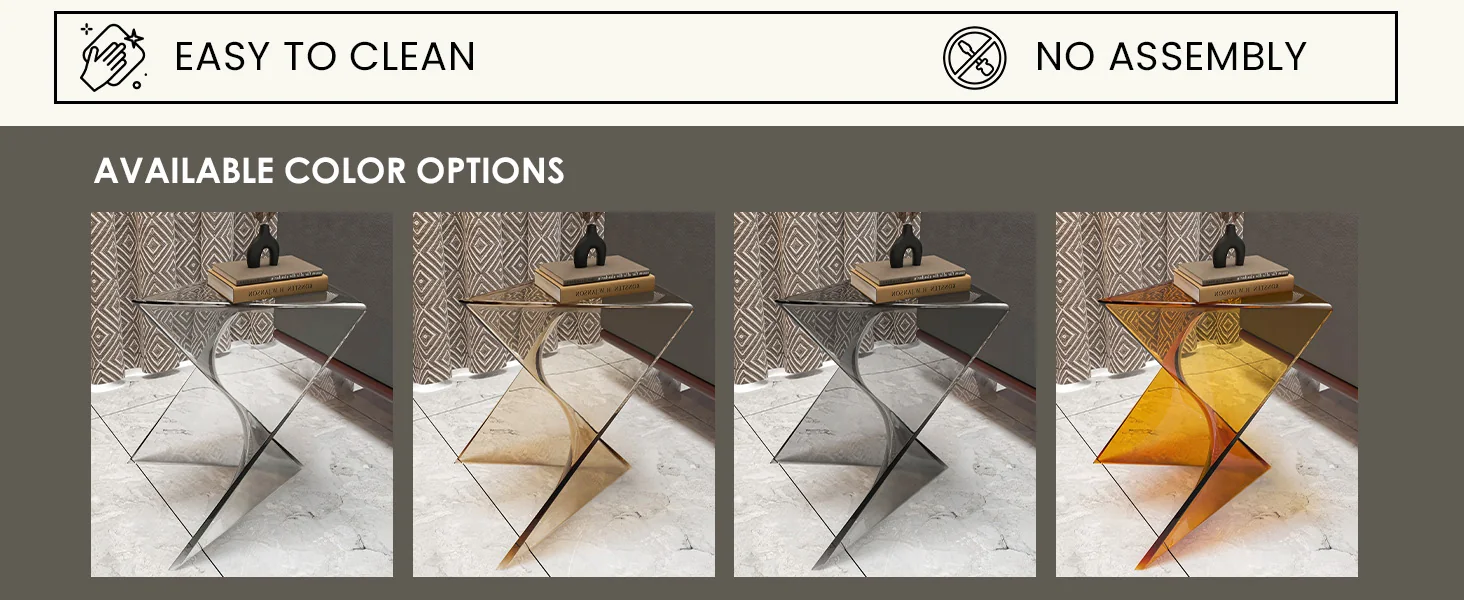 Randolph Modern Accent Side Table Indoor and Outdoor Use Smoke Color