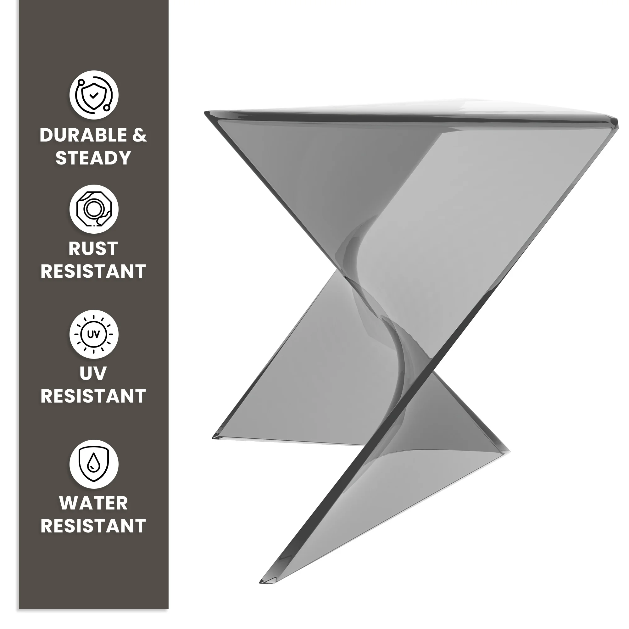 Randolph Modern Accent Side Table Indoor and Outdoor Use Smoke Color Set of 4