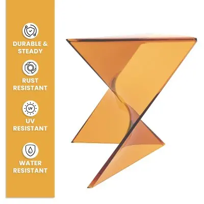 Randolph Modern Accent Side Table Indoor and Outdoor Use Transparant Tea