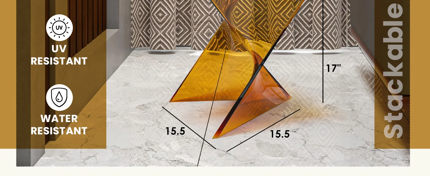 Randolph Modern Accent Side Table Indoor and Outdoor Use Transparant Tea Set of 2