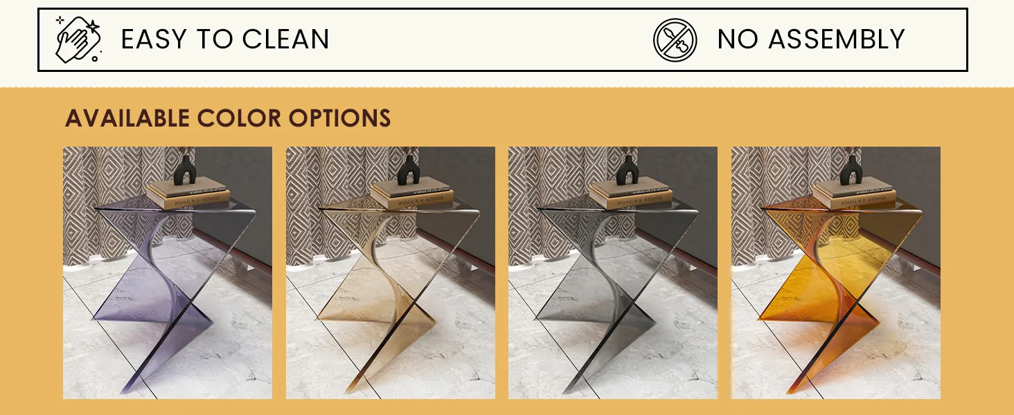 Randolph Modern Accent Side Table Indoor and Outdoor Use Transparant Tea Set of 2