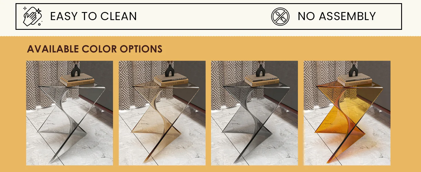 Randolph Modern Accent Side Table Indoor and Outdoor Use Transparant Tea Set of 2