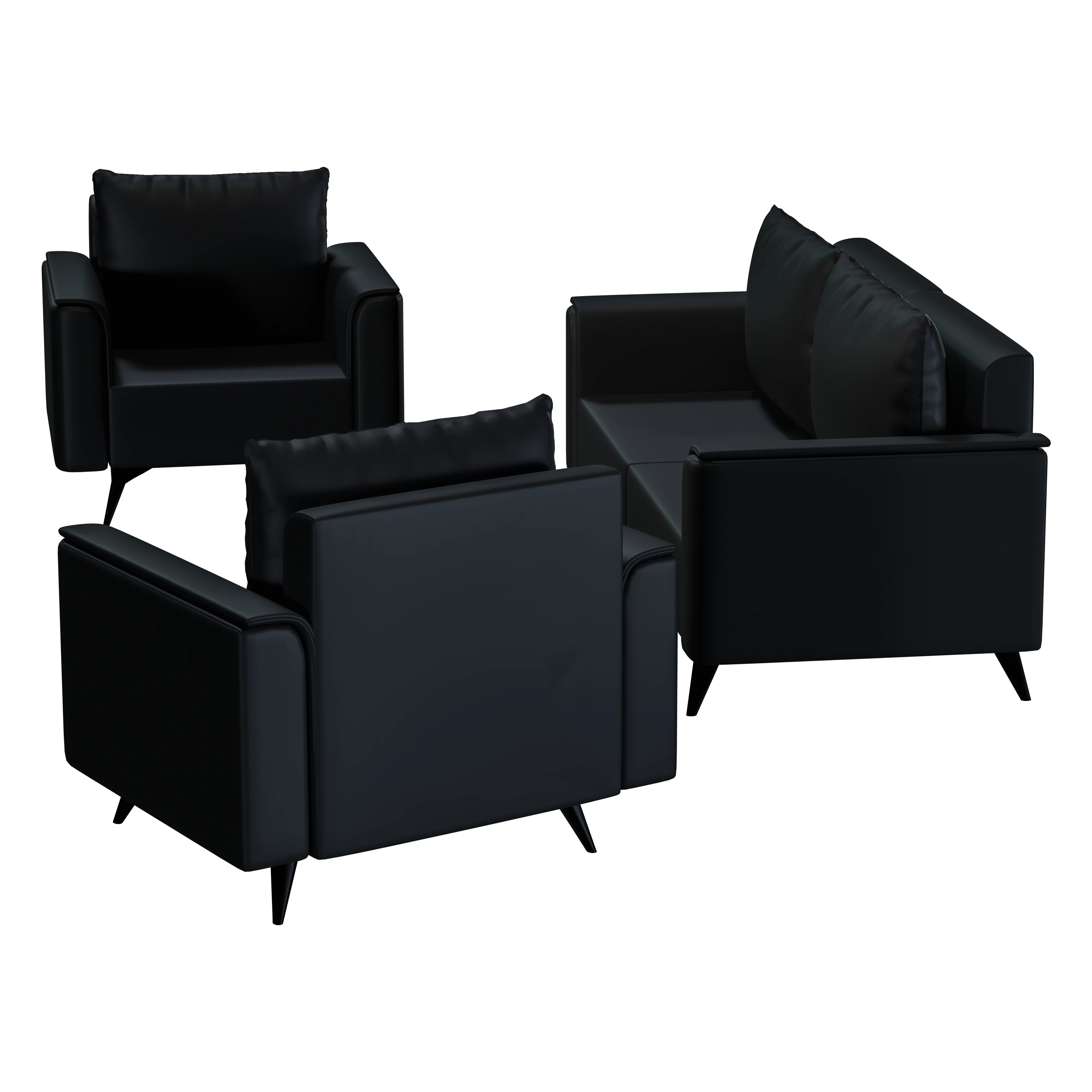 Rusk 3 Piece Sofa collection in Black Leather