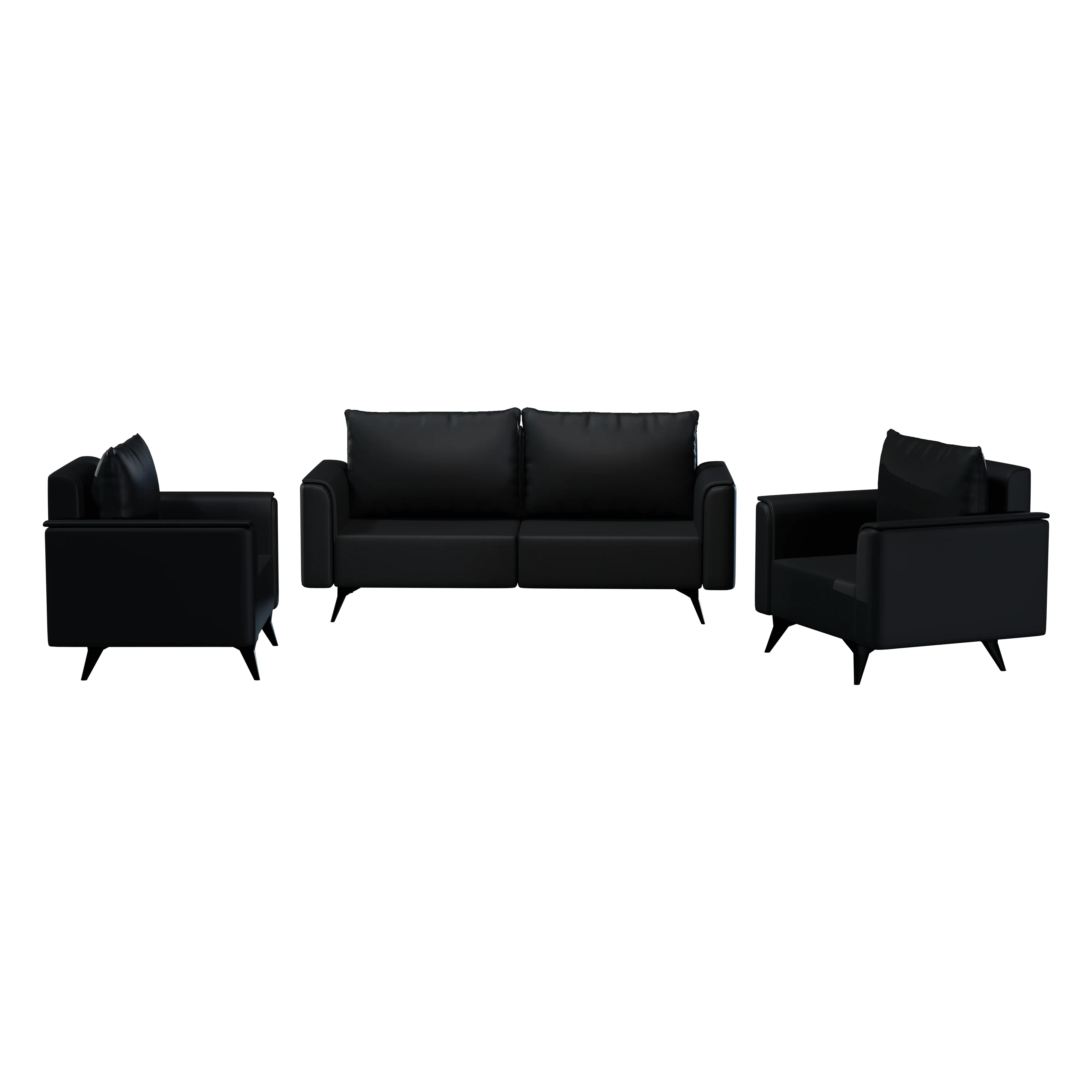 Rusk 3 Piece Sofa collection in Black Leather