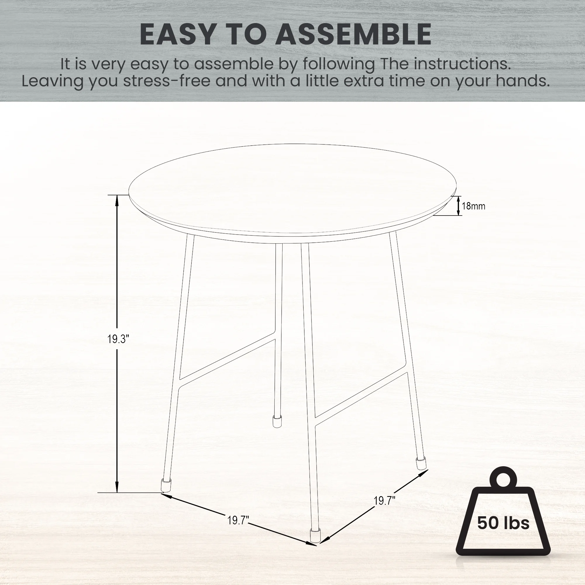 Rossmore Mid Century Modern Round Side Table With Black Steel Frame