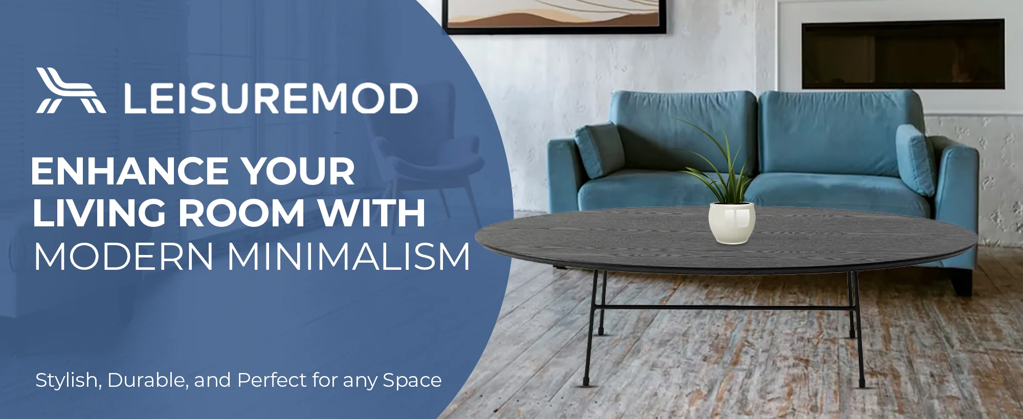 Rossmore Oval Coffee Table with Ash Veneer Top and Black Powder Coated Steel Frame in Black