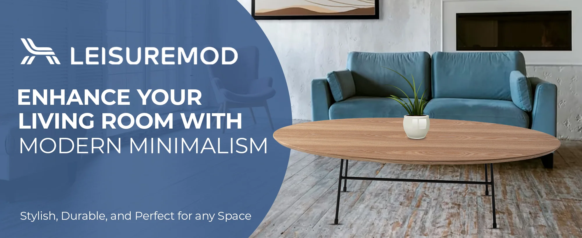 Rossmore Oval Coffee Table with Ash Veneer Top and Black Powder Coated Steel Frame in Natural Wood