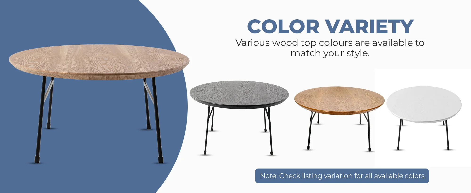 Rossmore Oval Coffee Table with Ash Veneer Top and Black Powder Coated Steel Frame in Natural Wood