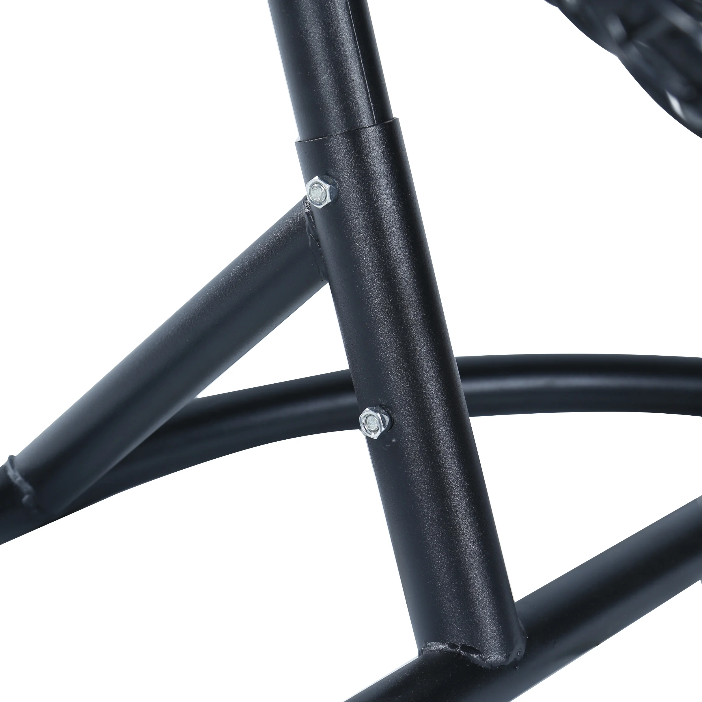 Recluse Collection Modern Outdoor Swing Chair Black Frame with White Cushions