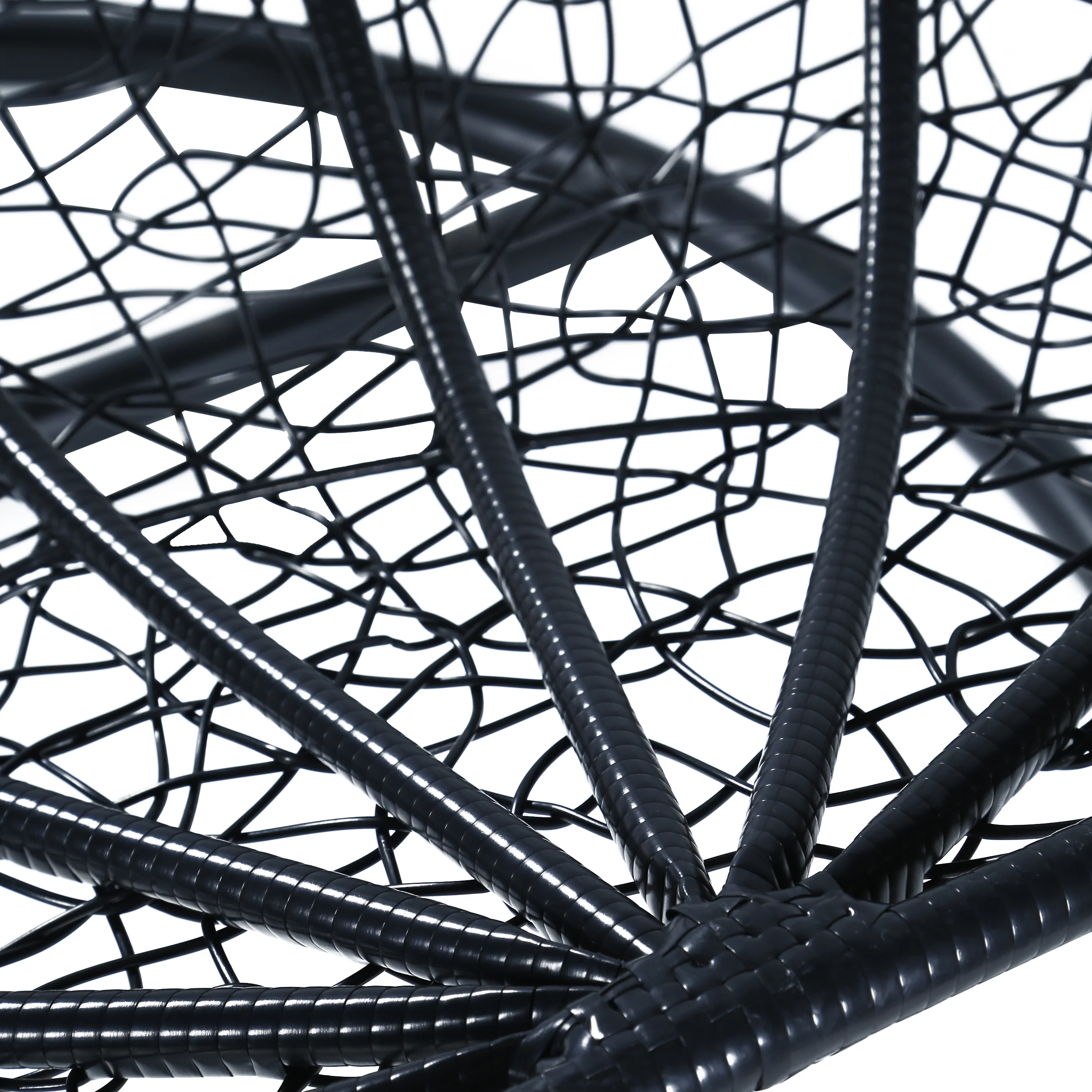 Recluse Collection Modern Outdoor Swing Chair Black Frame with ES57 Dark Grey Cushion