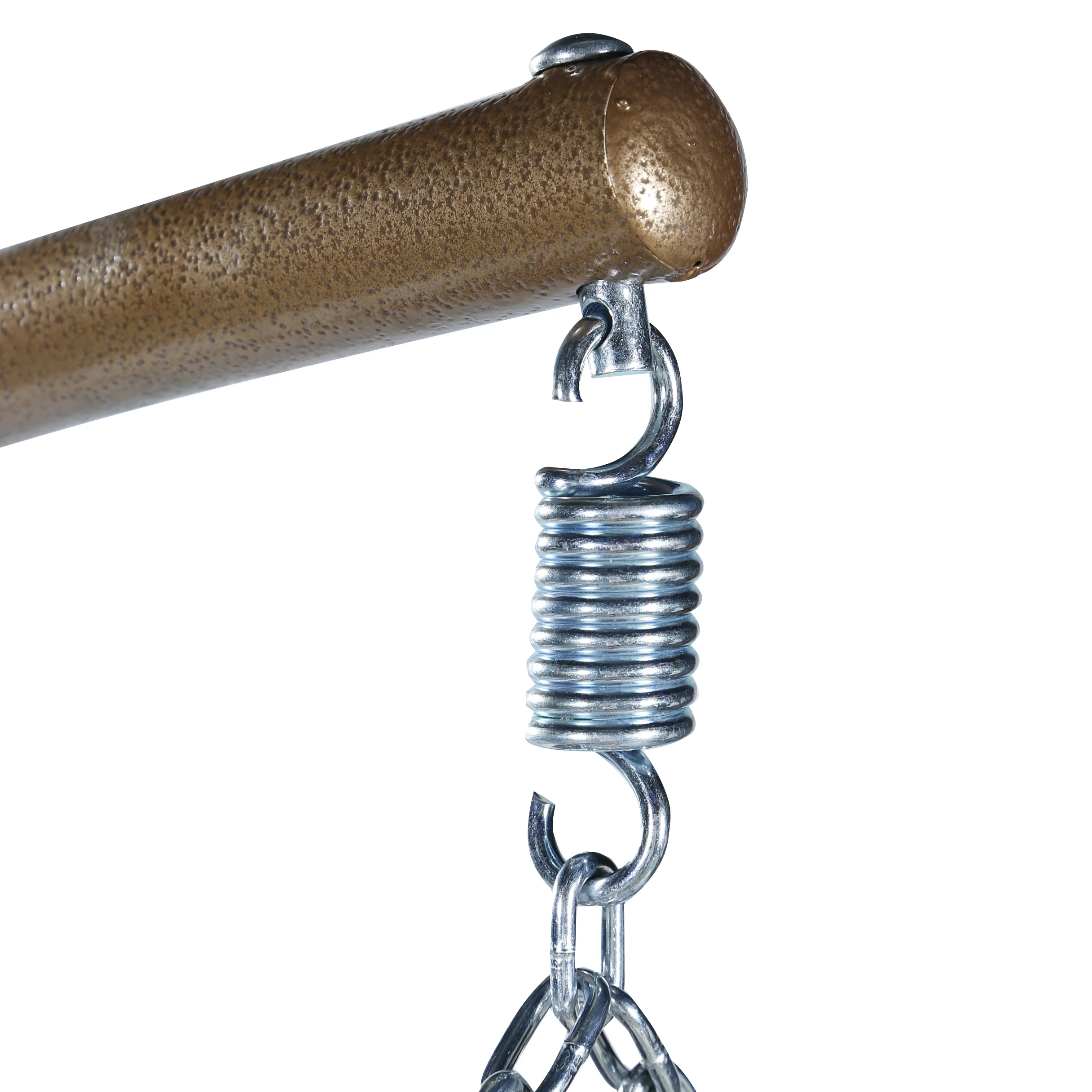 Recluse Collection Modern Outdoor Swing Chair Brown Frame with Dark Grey Cushions