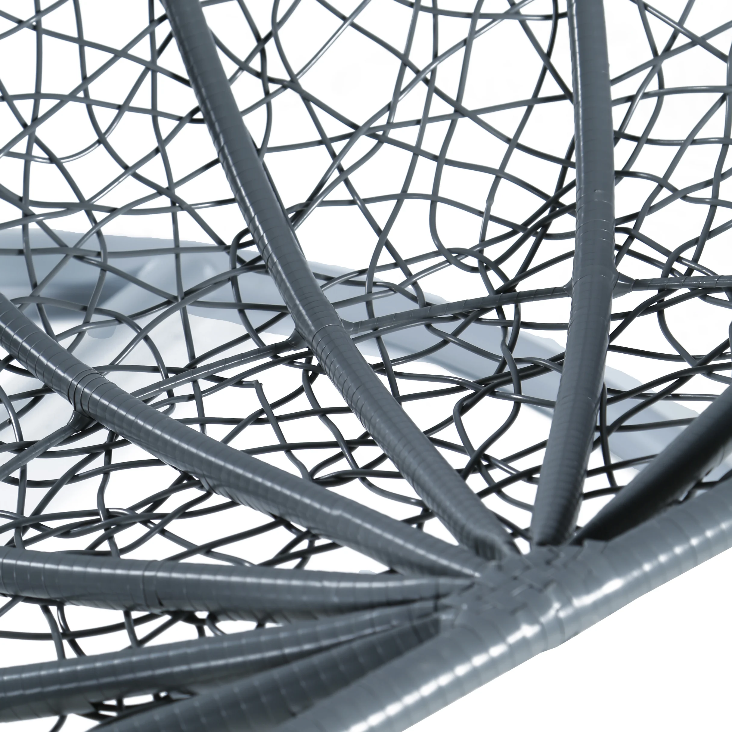 Recluse Collection Modern Outdoor Swing Chair Grey Frame with ES57 Dark Orange Cushion