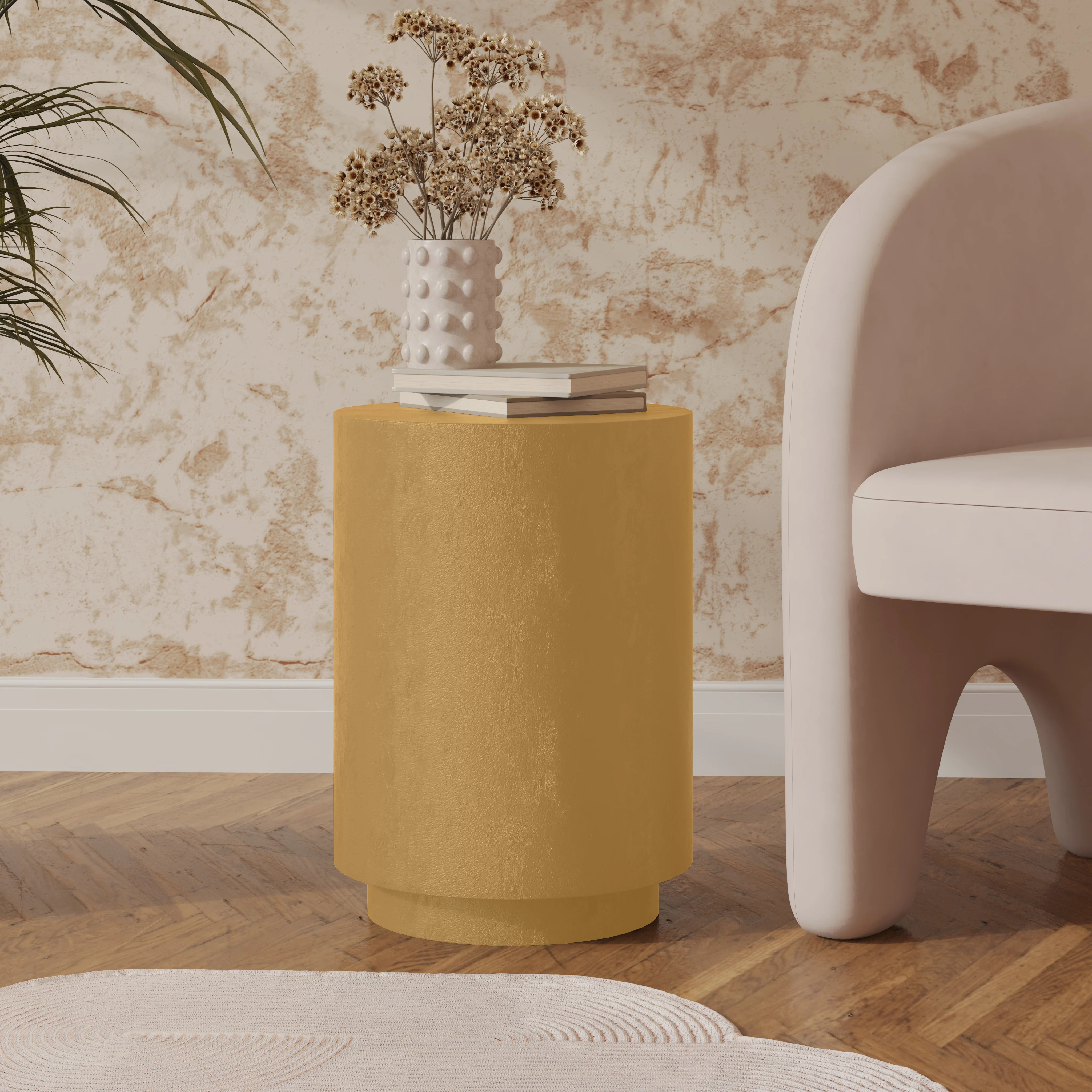 Modern Side End Table Ramble Series In Beige