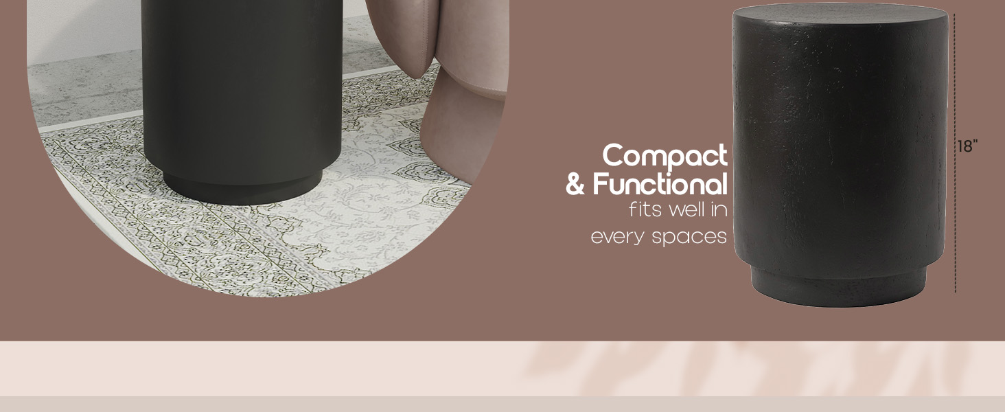 Modern Side End Table Ramble Series In Black