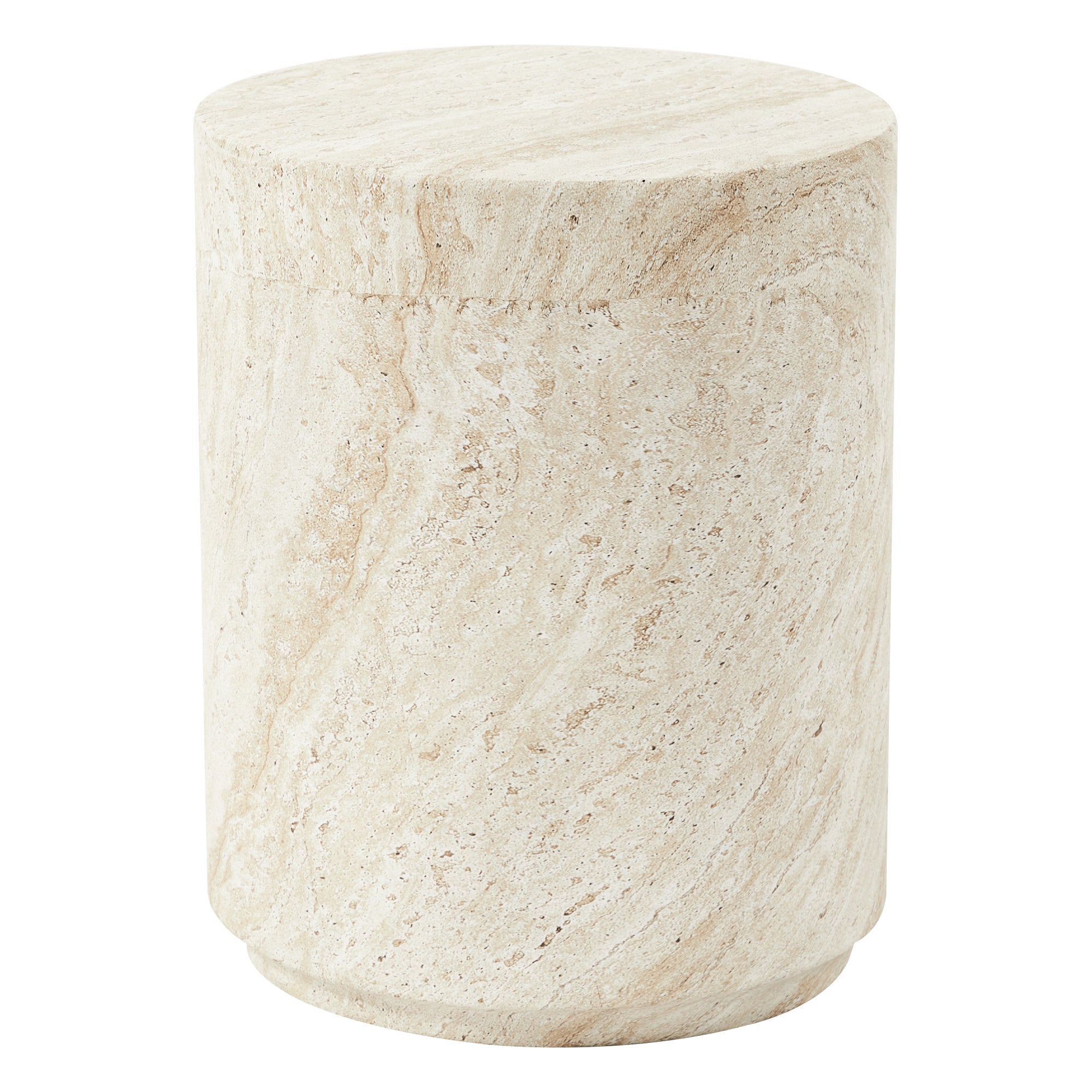 Modern Side End Table Ramble Series In Travertine