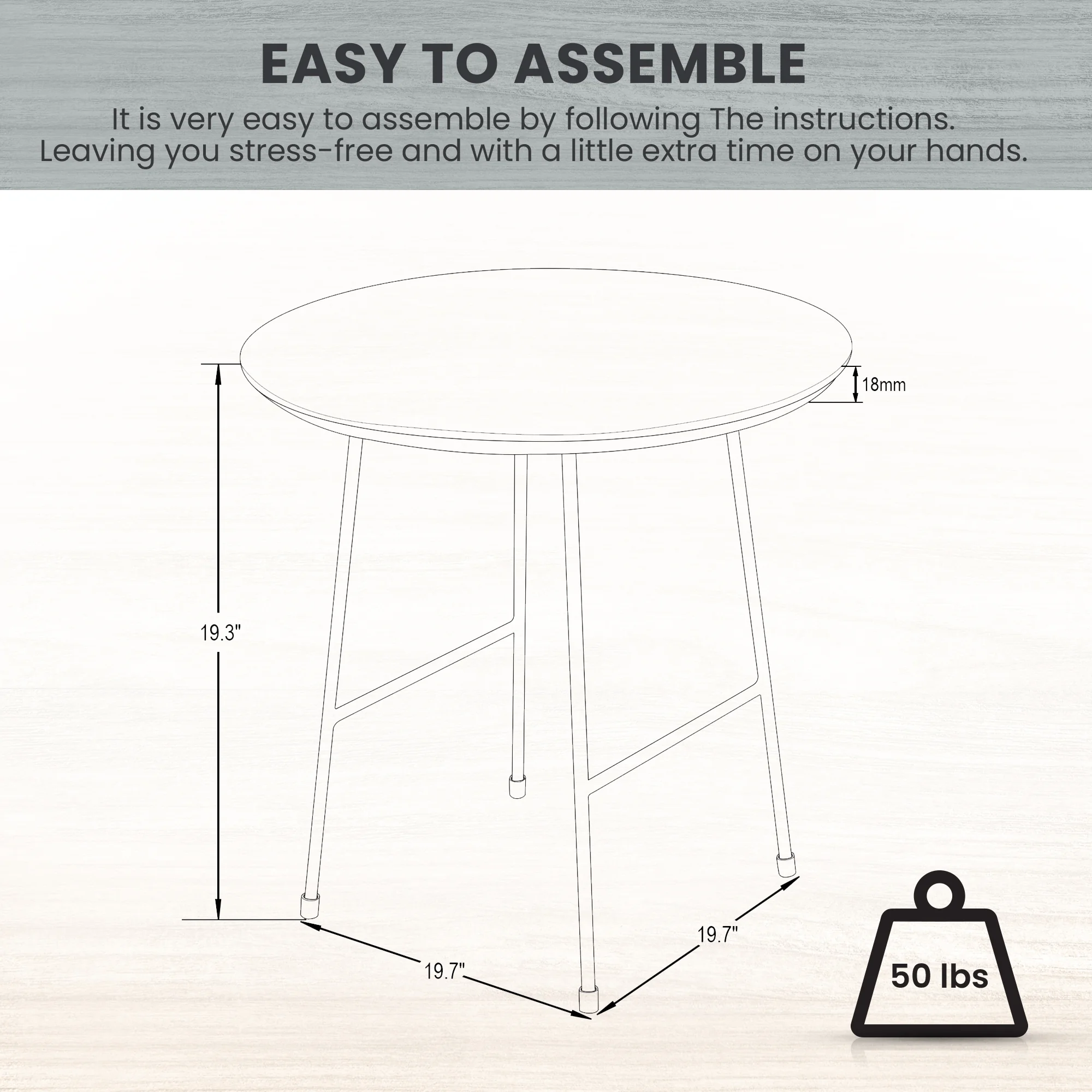 Rossmore Mid Century Modern Round Side Table With White Steel Frame