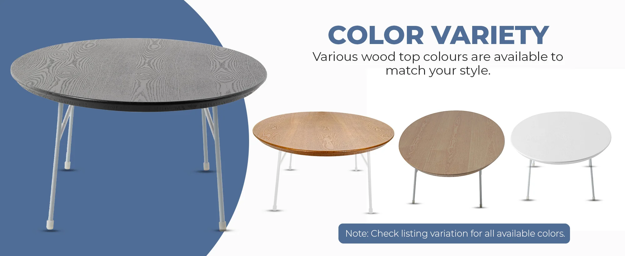 Rossmore Oval Coffee Table with Ash Veneer Top and White Powder Coated Steel Frame in Black