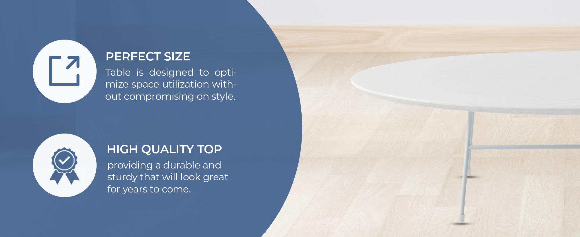 Rossmore Oval Coffee Table with Ash Veneer Top and White Powder Coated Steel Frame in White