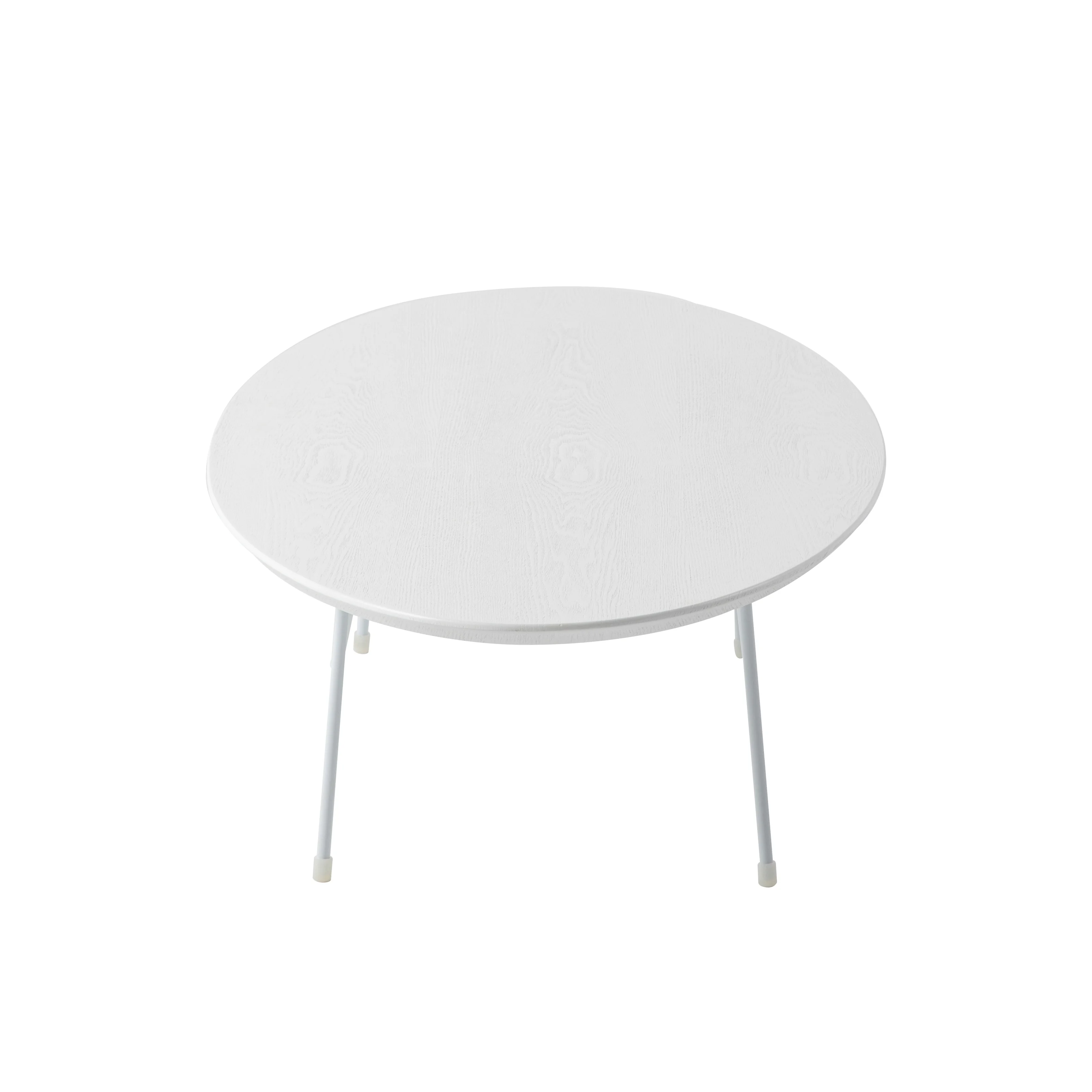 Rossmore Oval Coffee Table with Ash Veneer Top and White Powder Coated Steel Frame in White