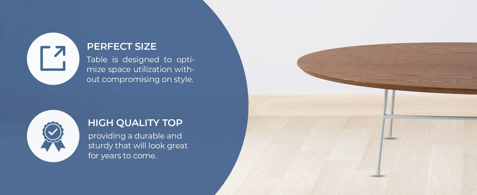 Rossmore Oval Coffee Table with Ash Veneer Top and White Powder Coated Steel Frame in Walnut