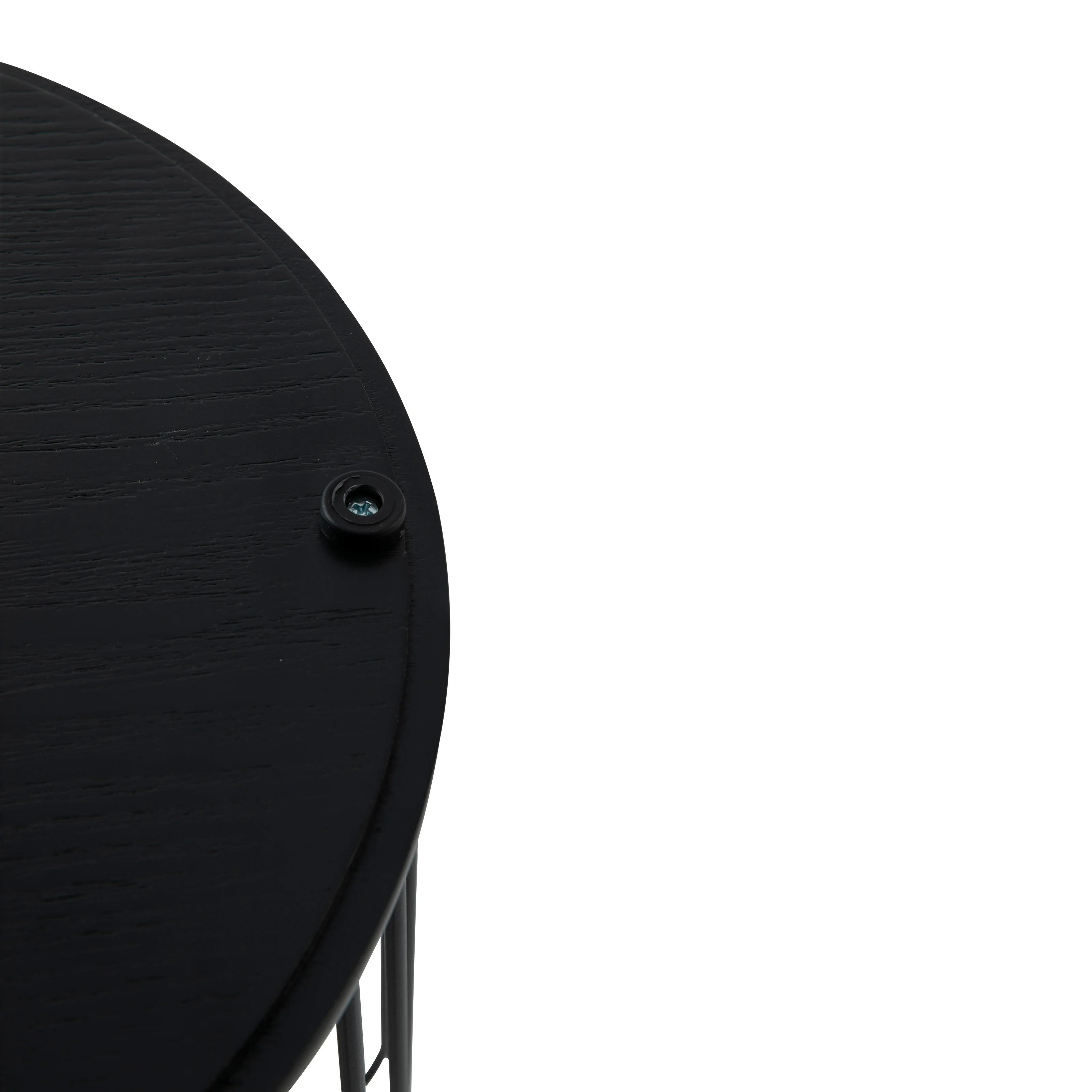 Runswick Modern Wood Top End Table With Metal Base in Black