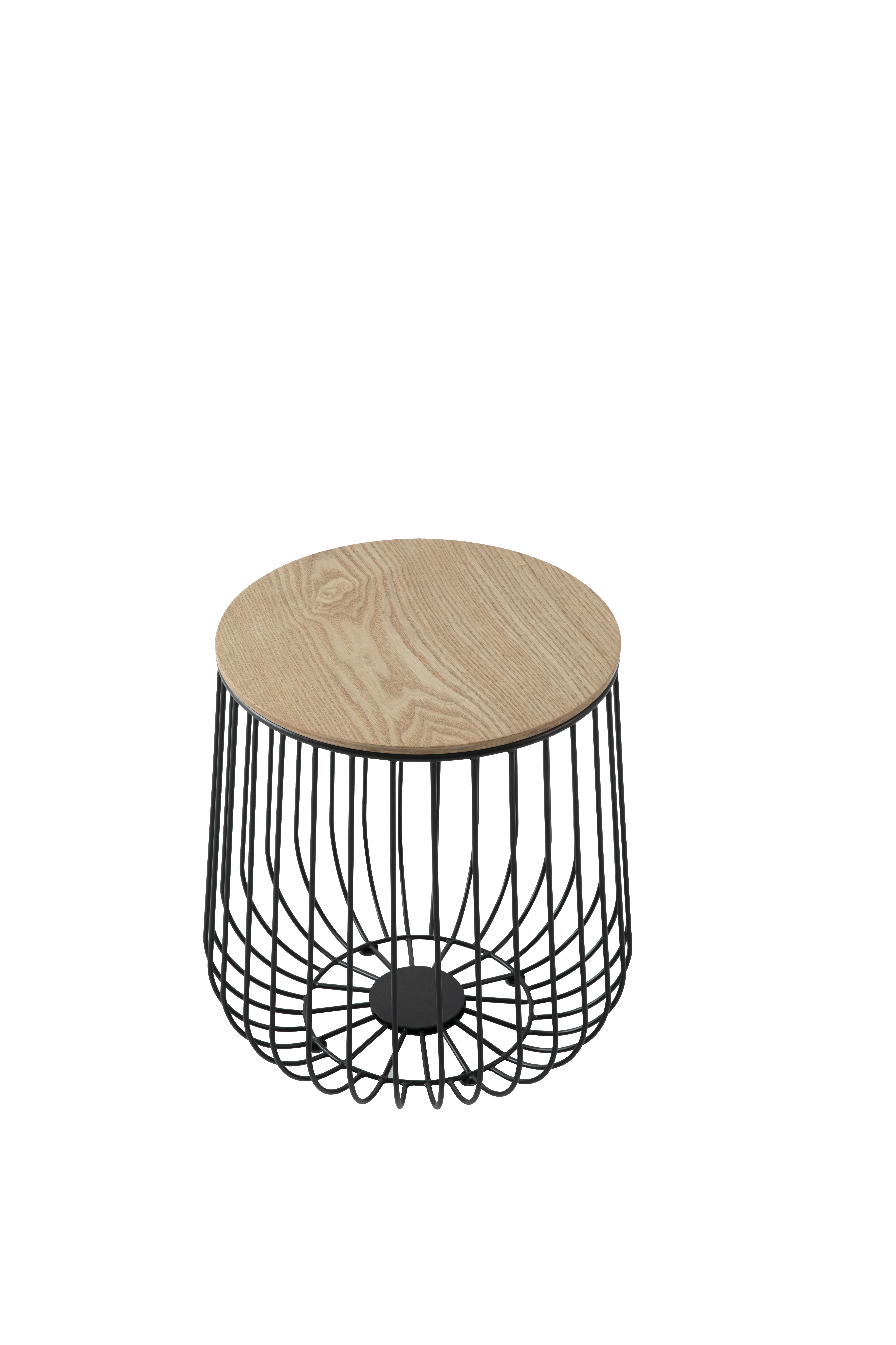 Runswick Modern Wood Top End Table With Metal Base in Natural Wood