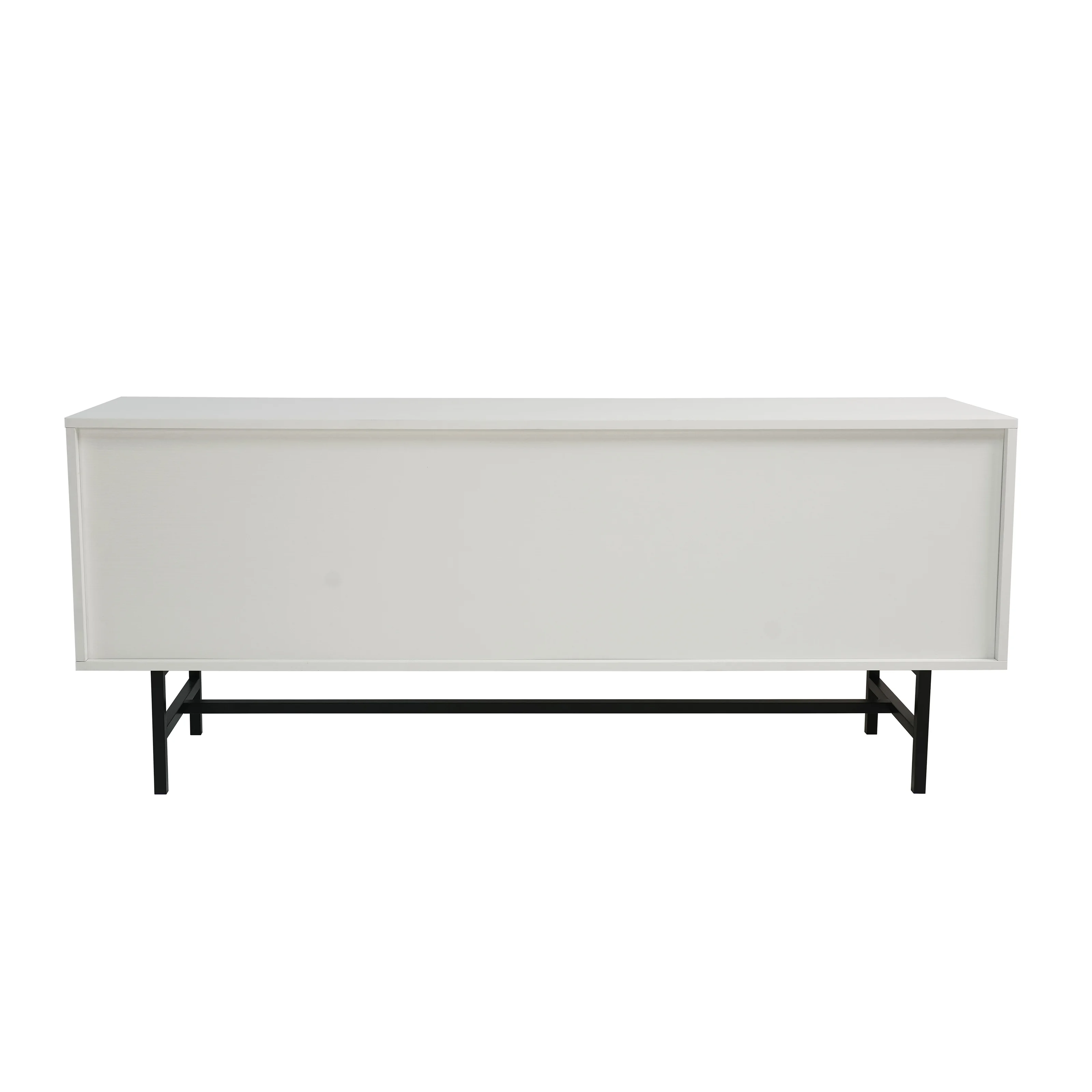 Rochester Modern Rectangular TV Stand with Enclosed Storage and Powder Coated Iron Legs