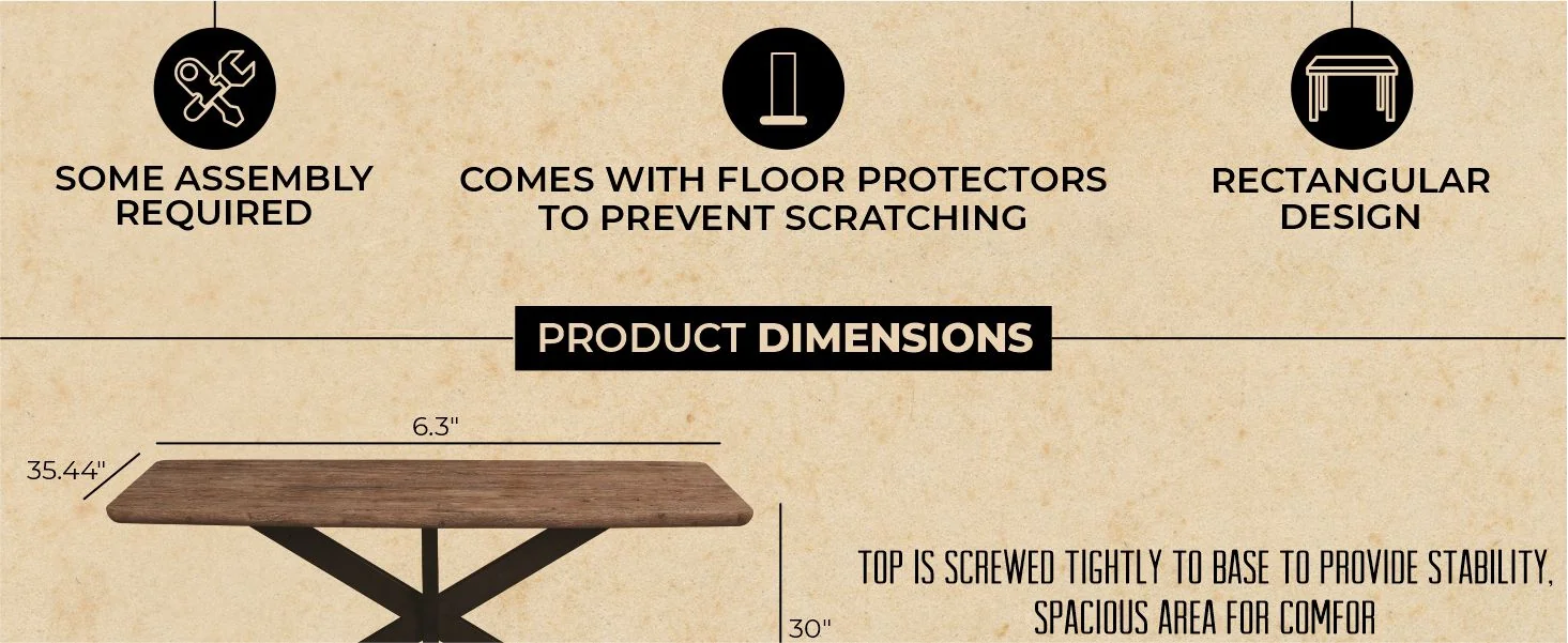 Ravenna 63" Rectangular Wood Dining Table With Modern Metal Base