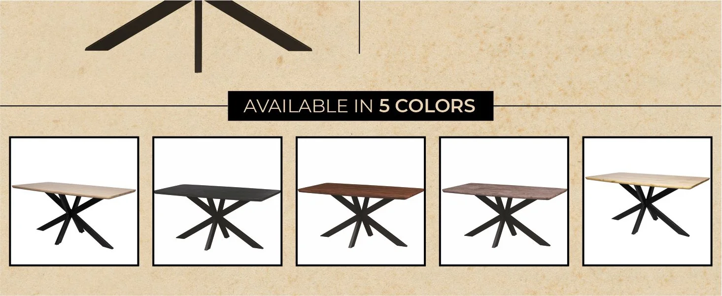 Ravenna 63" Rectangular Wood Dining Table With Modern Metal Base