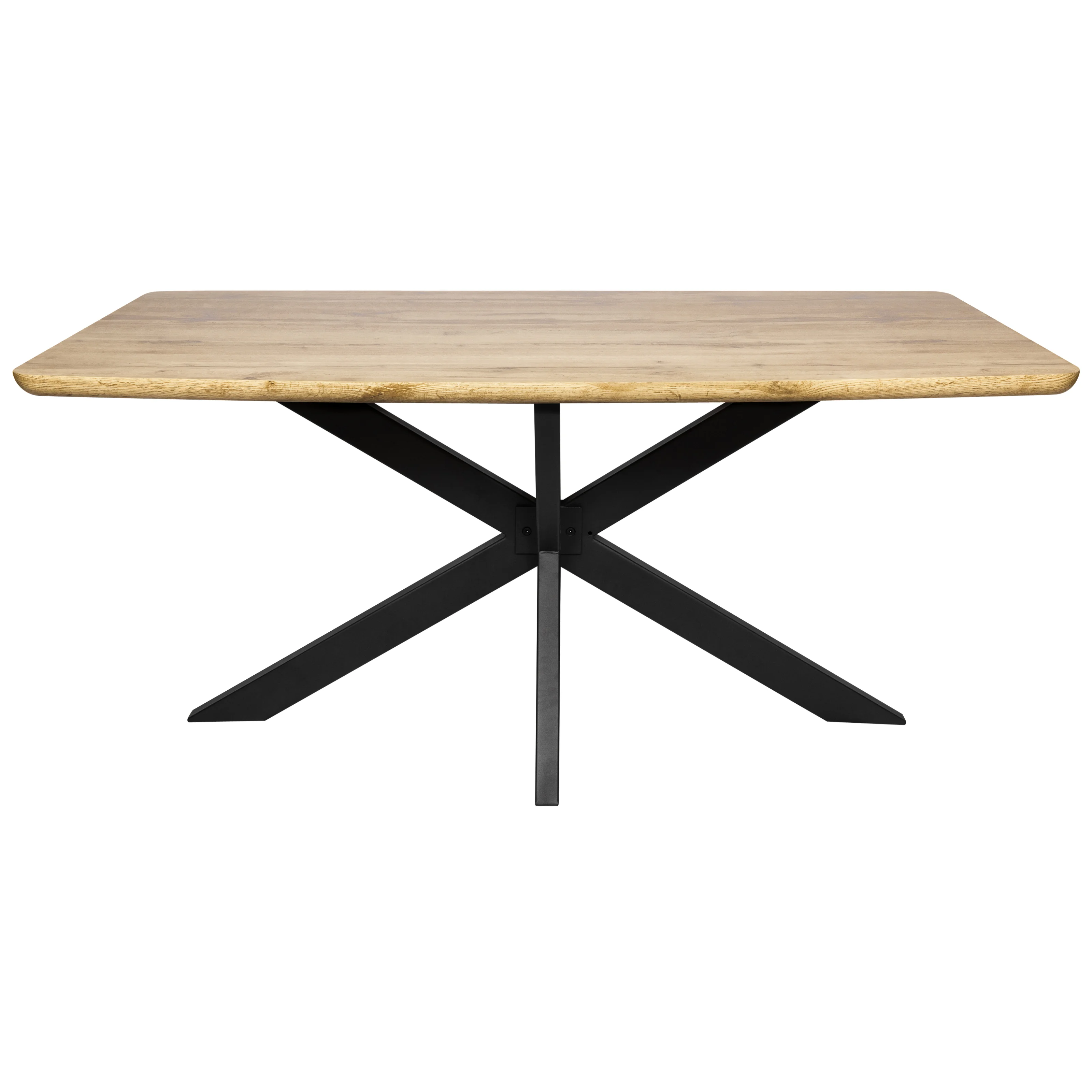 Ravenna 63" Rectangular Wood Dining Table With Modern Metal Base