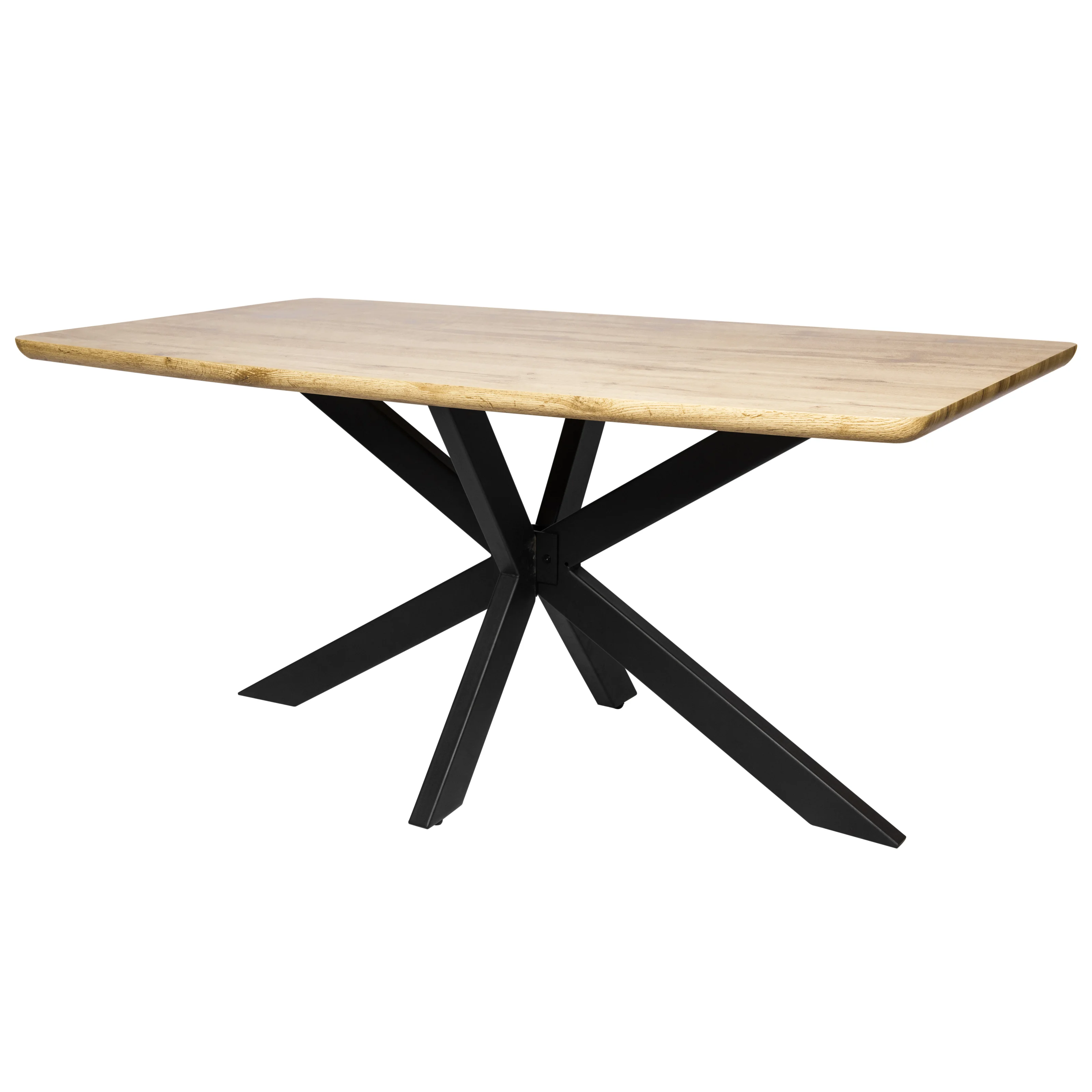 Ravenna 63" Rectangular Wood Dining Table With Modern Metal Base