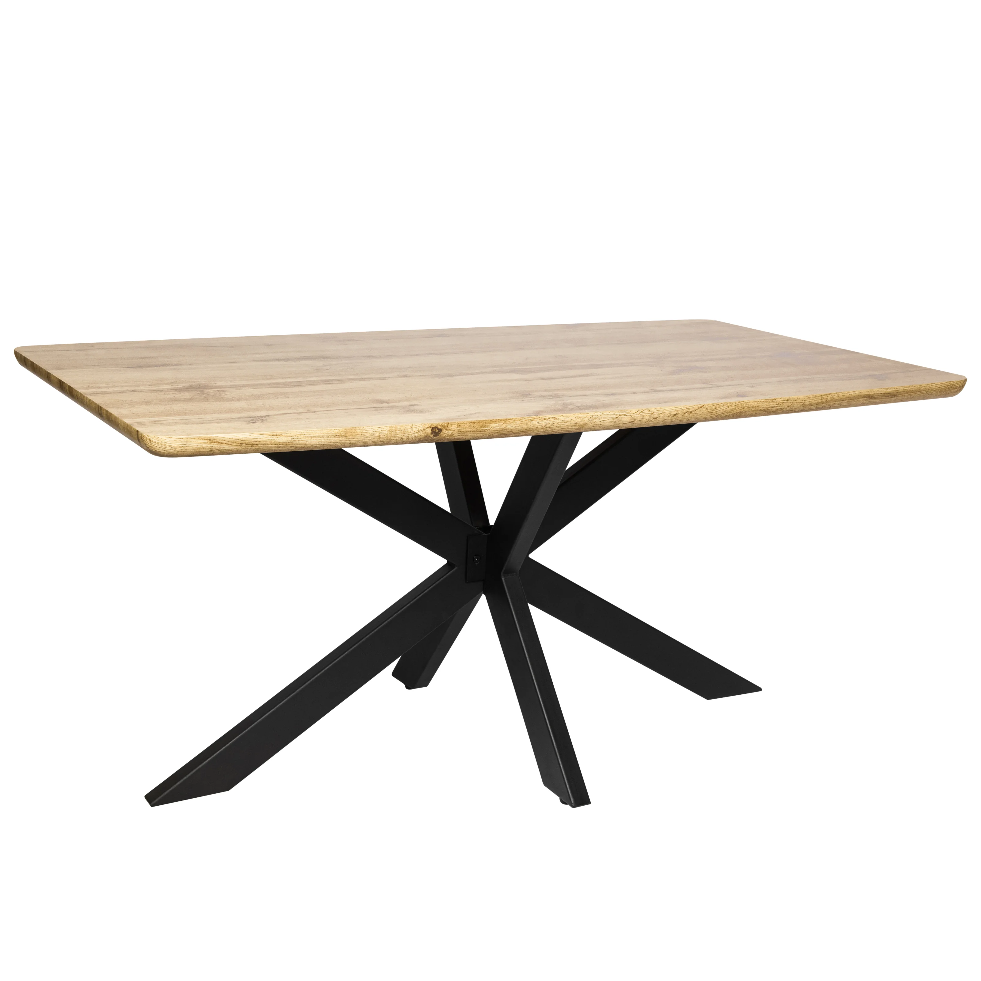 Ravenna 63" Rectangular Wood Dining Table With Modern Metal Base